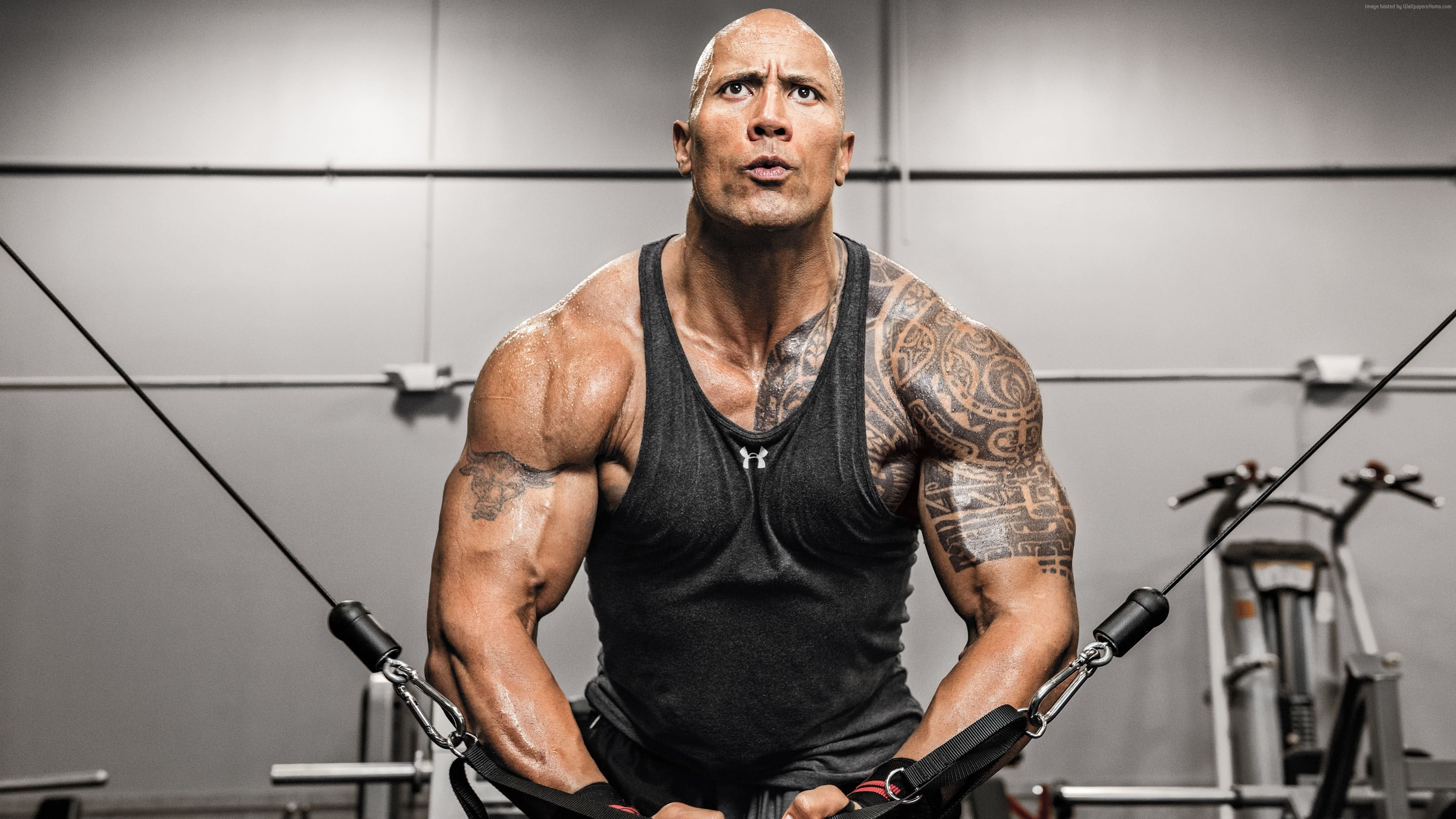 Dwayne Johnson In Gym Wallpapers