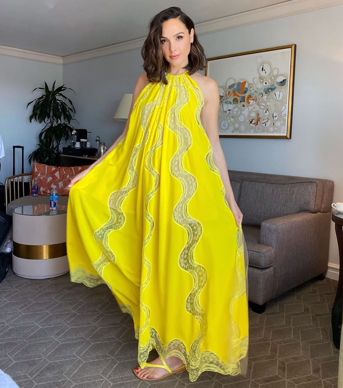 Gal Gadot Yellow Dress Wallpapers