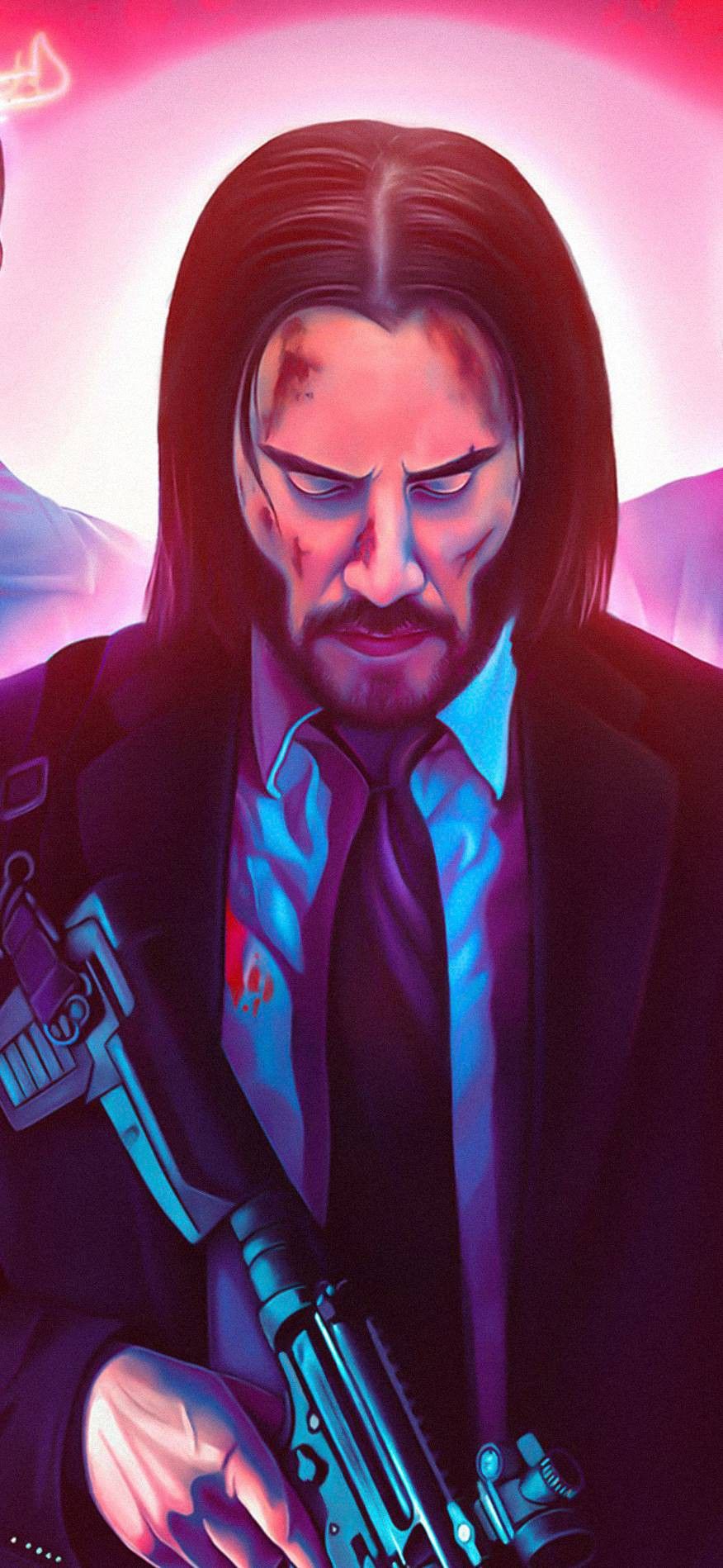 John Wick as Keanu Reeves Illustration Wallpapers