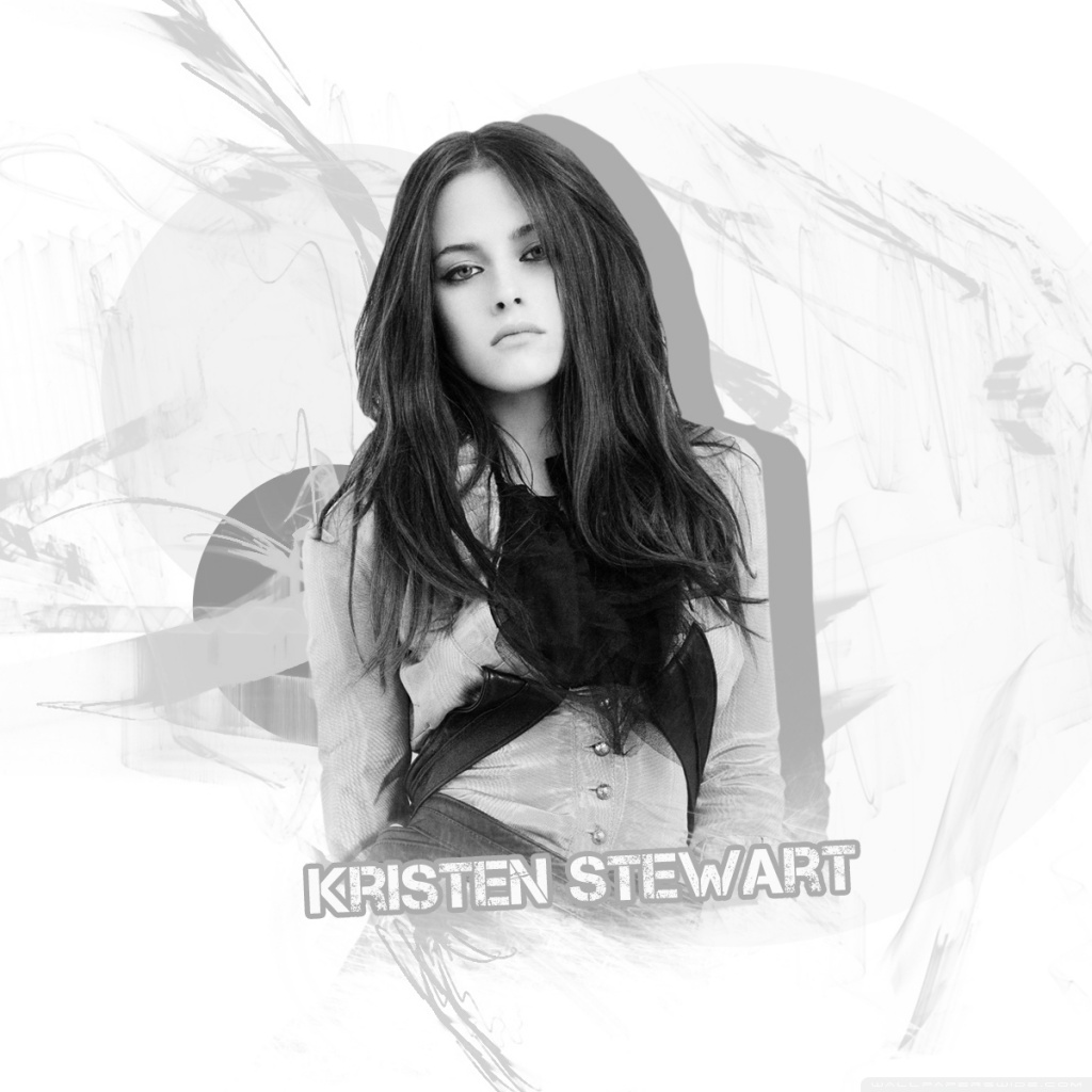 Kristen Stewart V Black and White Wallpapers