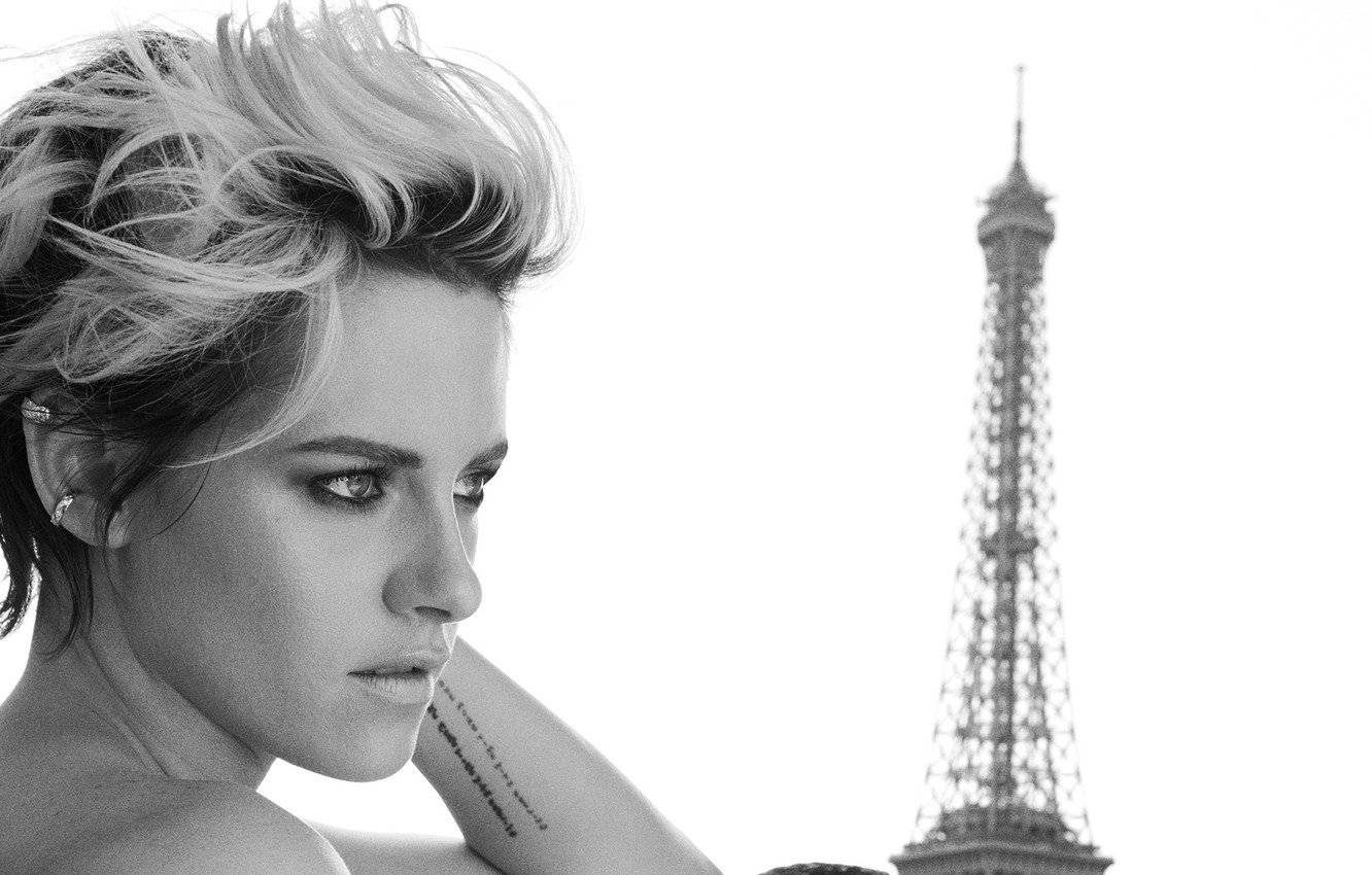 Kristen Stewart V Black and White Wallpapers