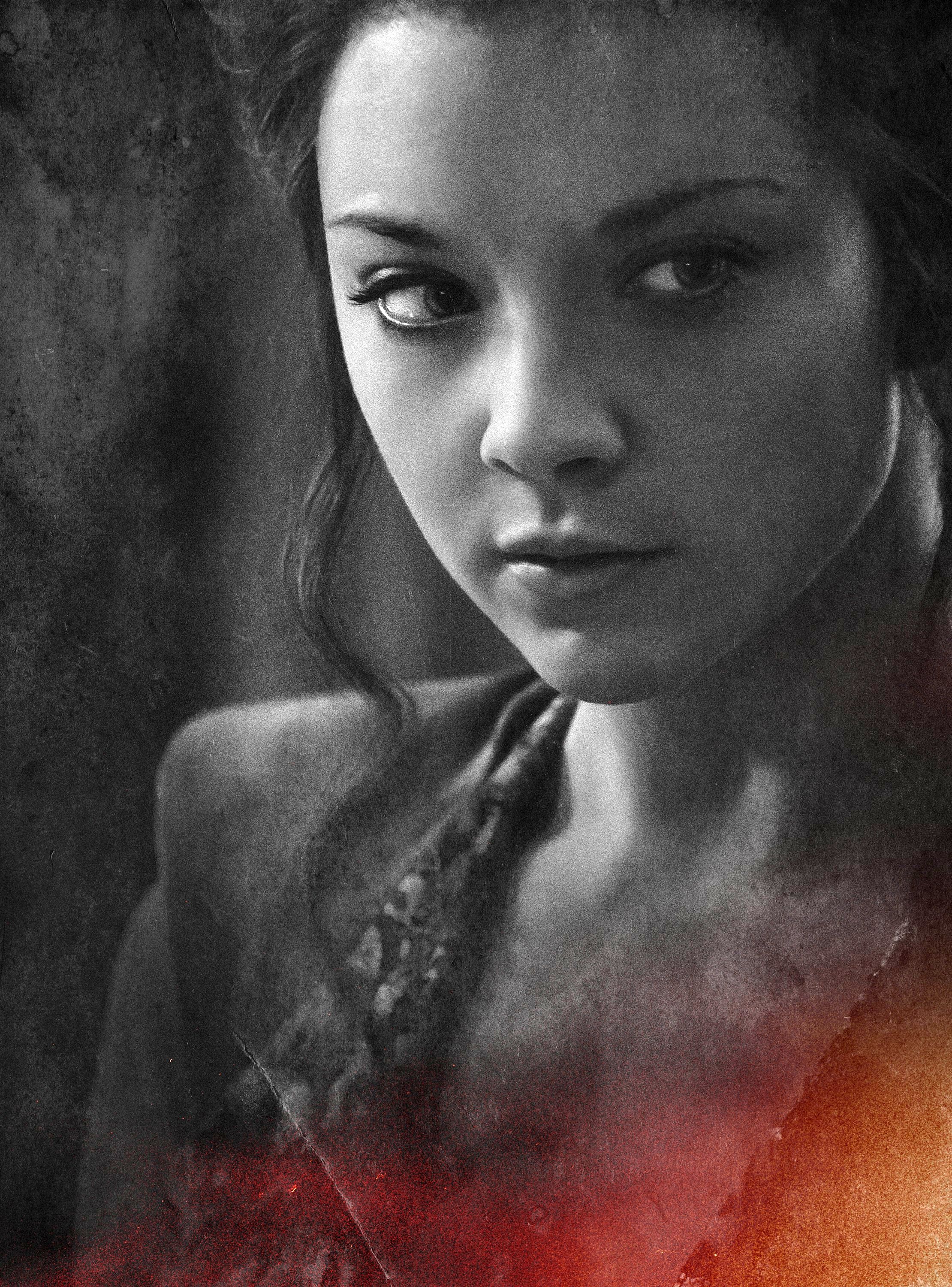 Natalie Dormer Back And White Portrait Wallpapers