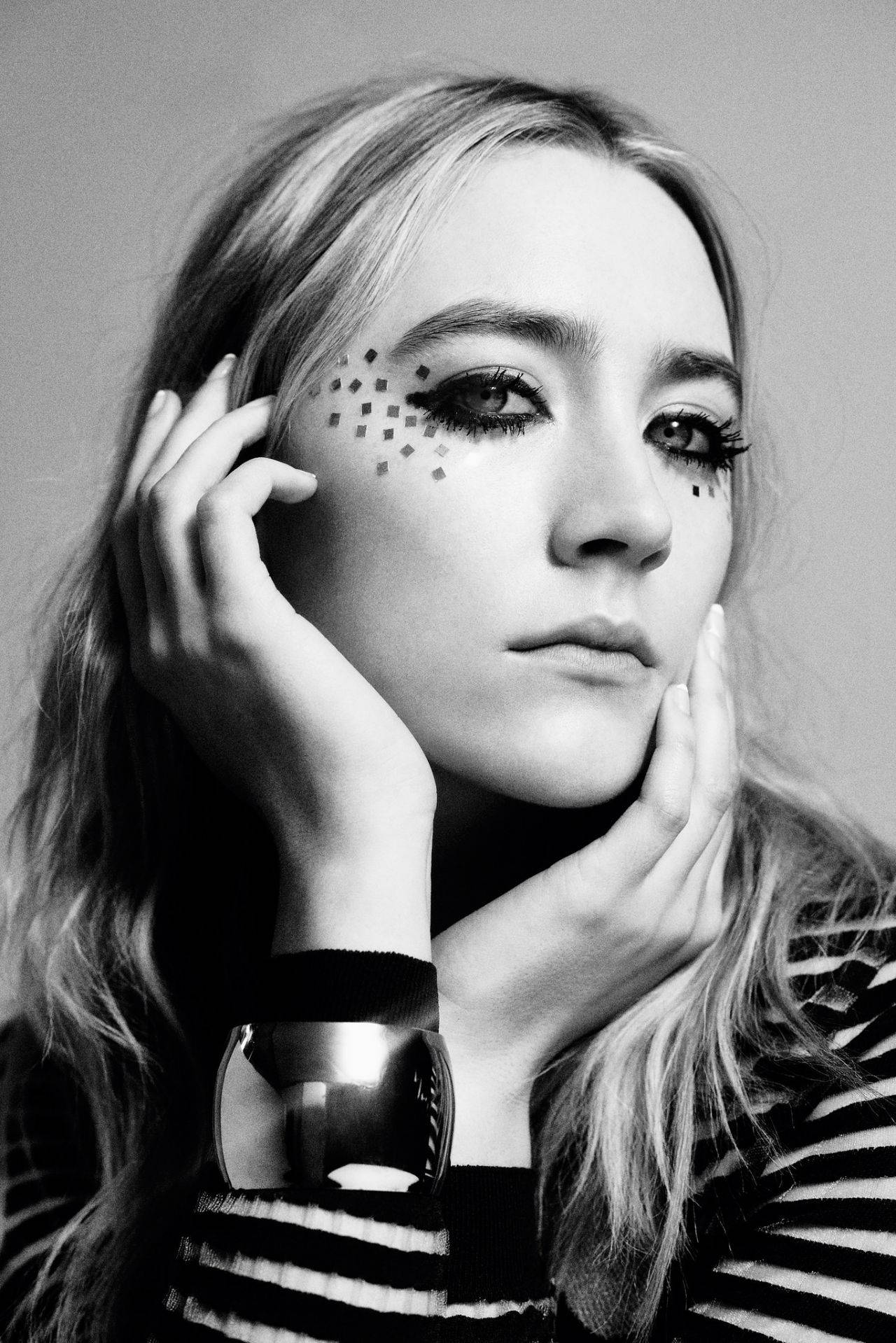 Saoirse Ronan Black And White Portrait Wallpapers