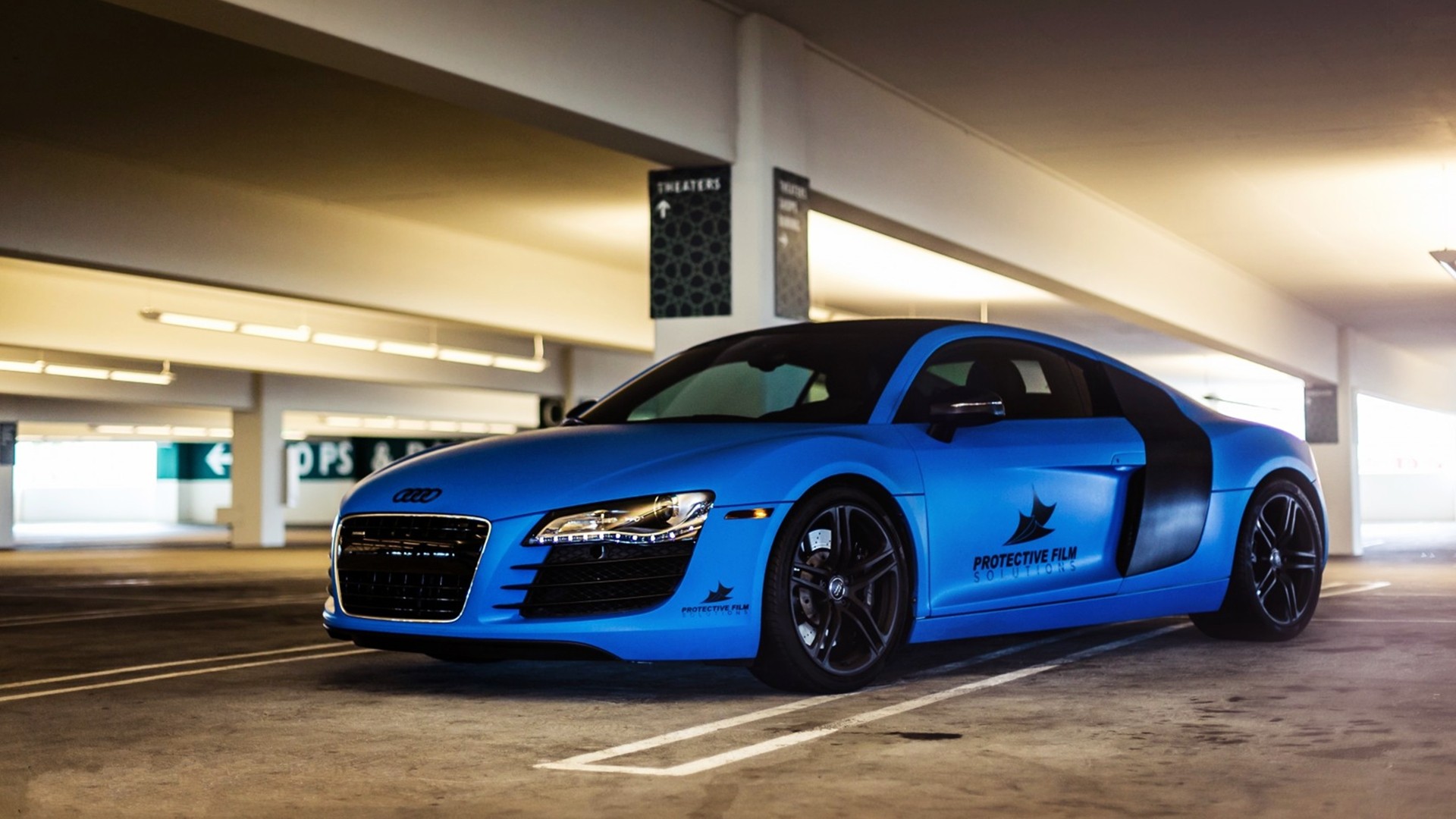 Audi R8 Matte Blue Wallpapers