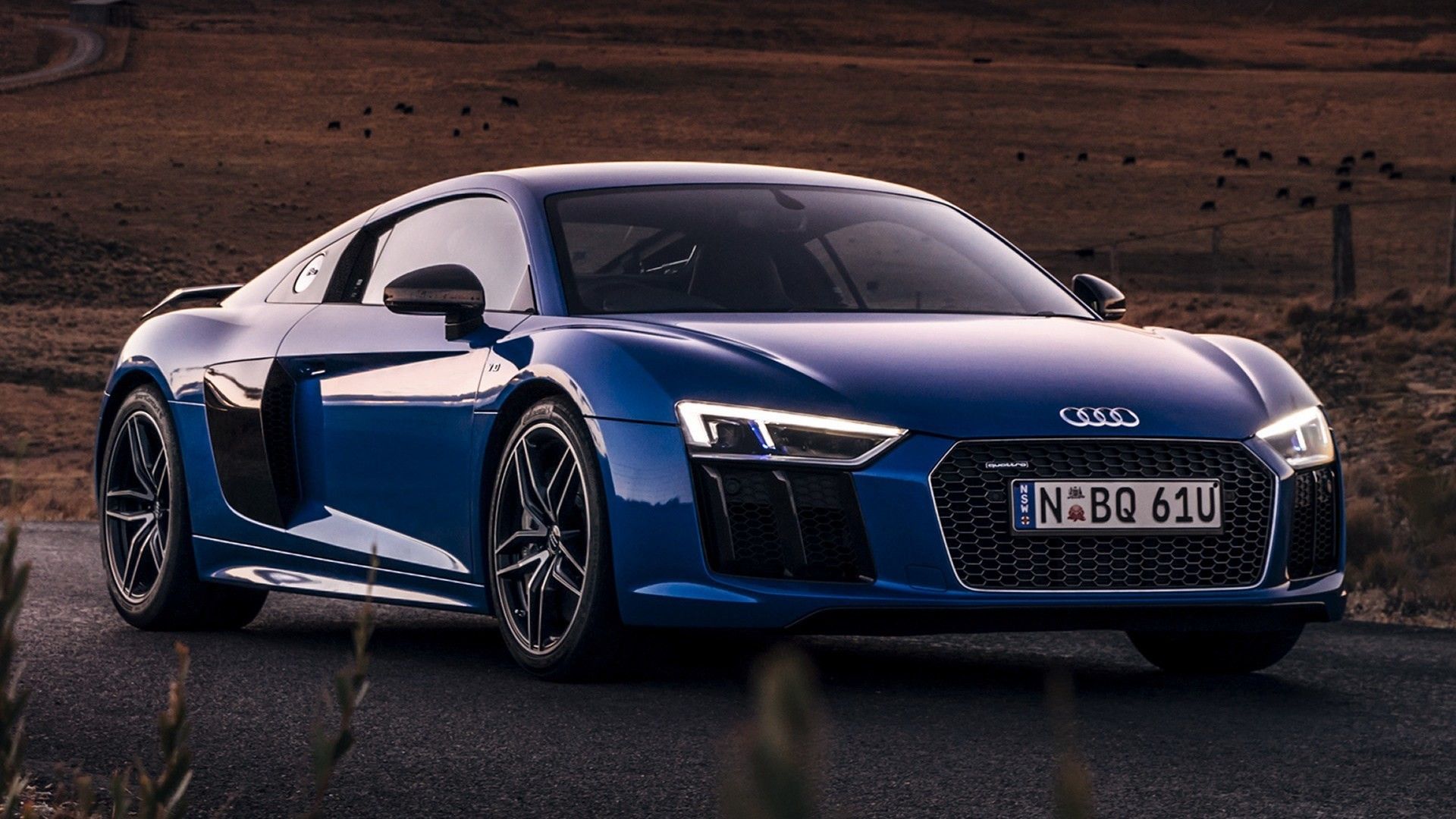 Audi R8 Matte Blue Wallpapers