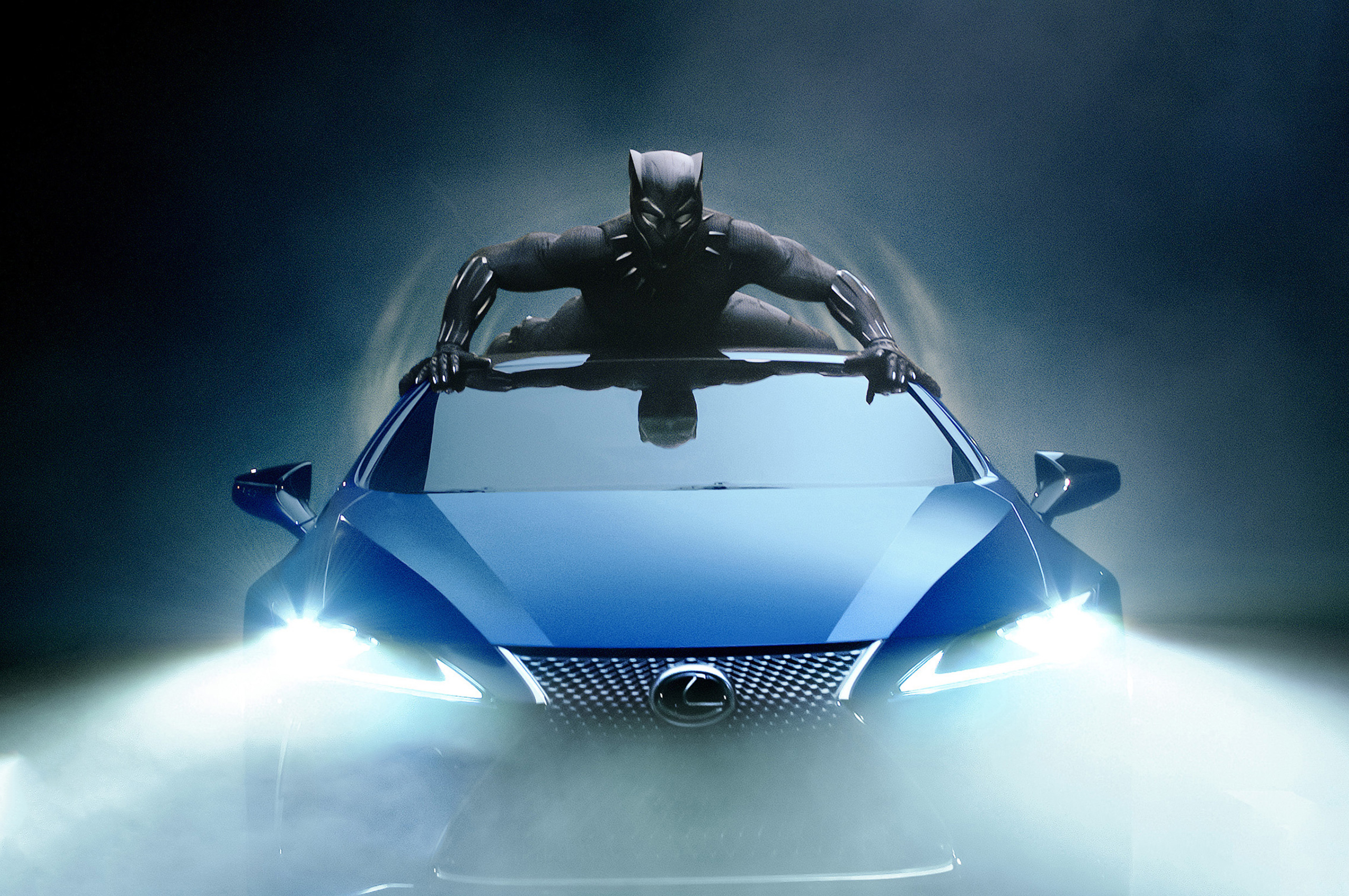 Black Panther Lexus Lc 500 2018 Wallpapers