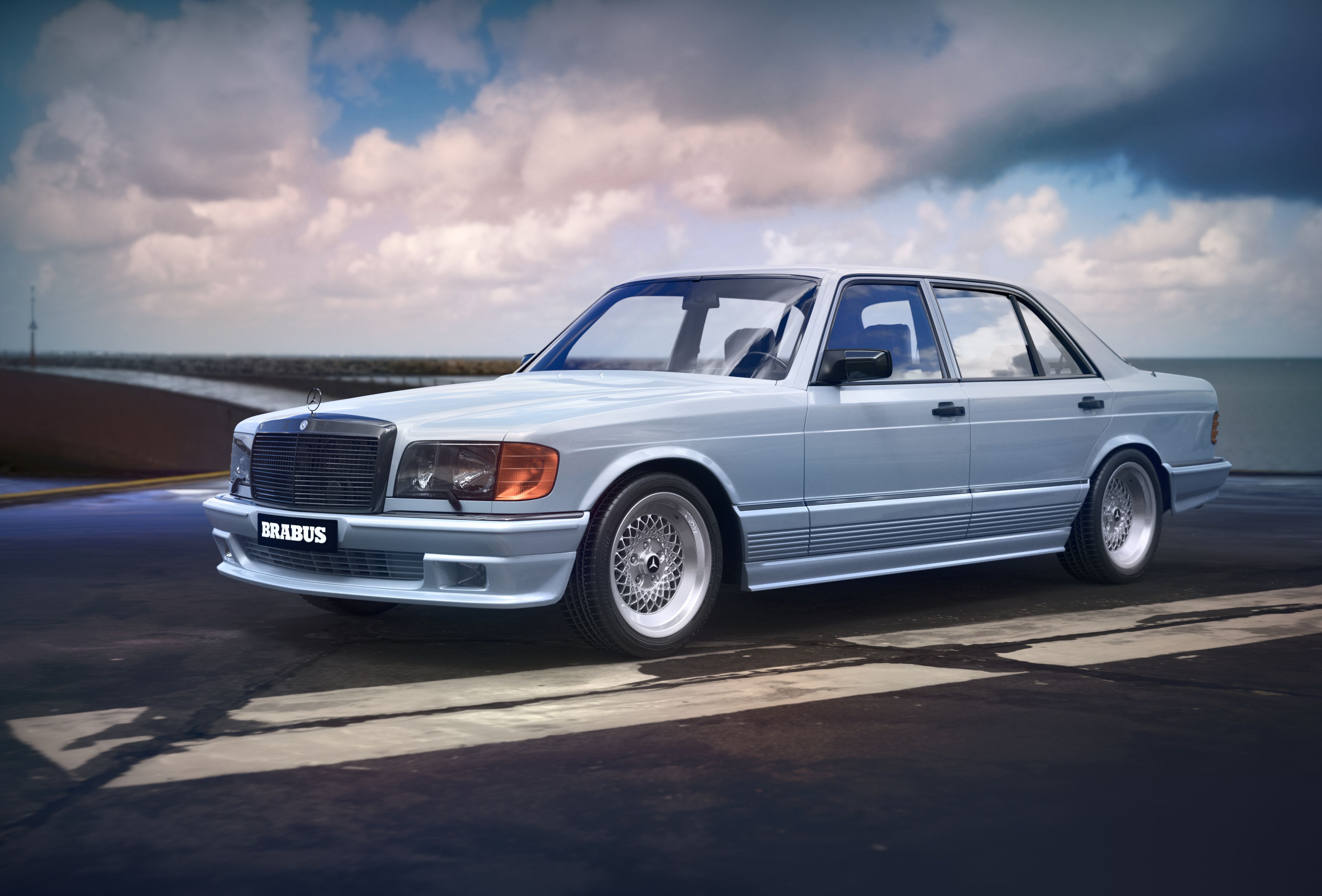 Mercedes-Benz Retro 1980-85 500 Sel Blue Wallpapers