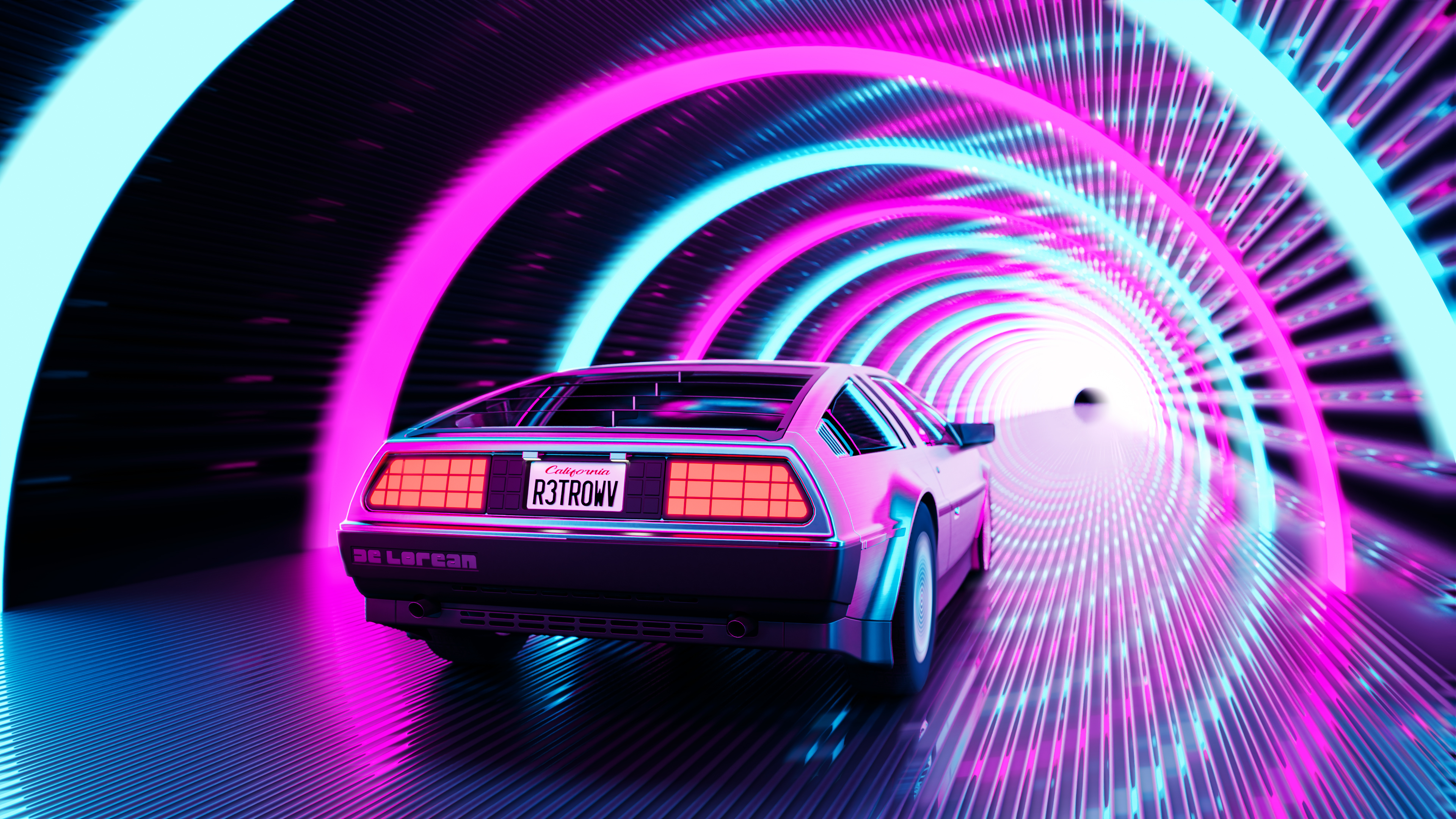 Retrowave Delorean Wallpapers