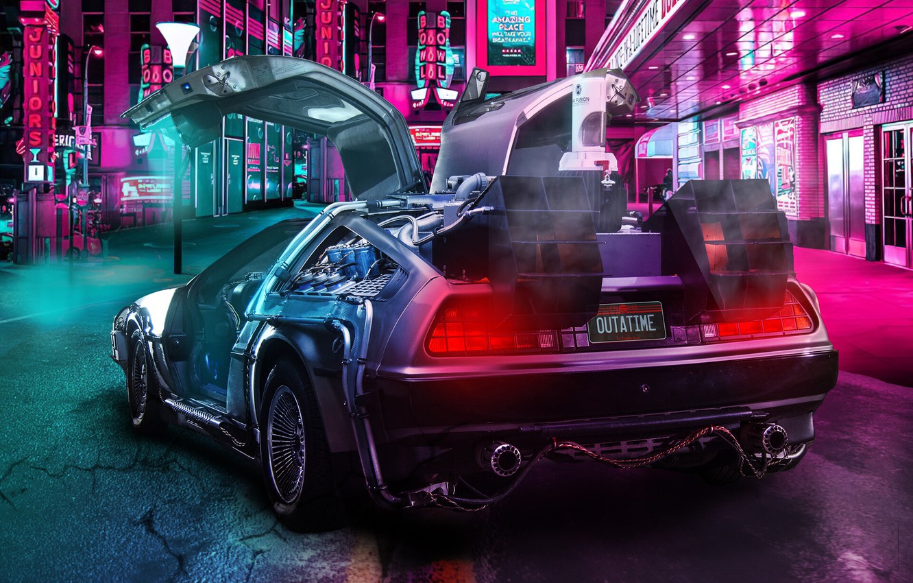 Retrowave Delorean Wallpapers