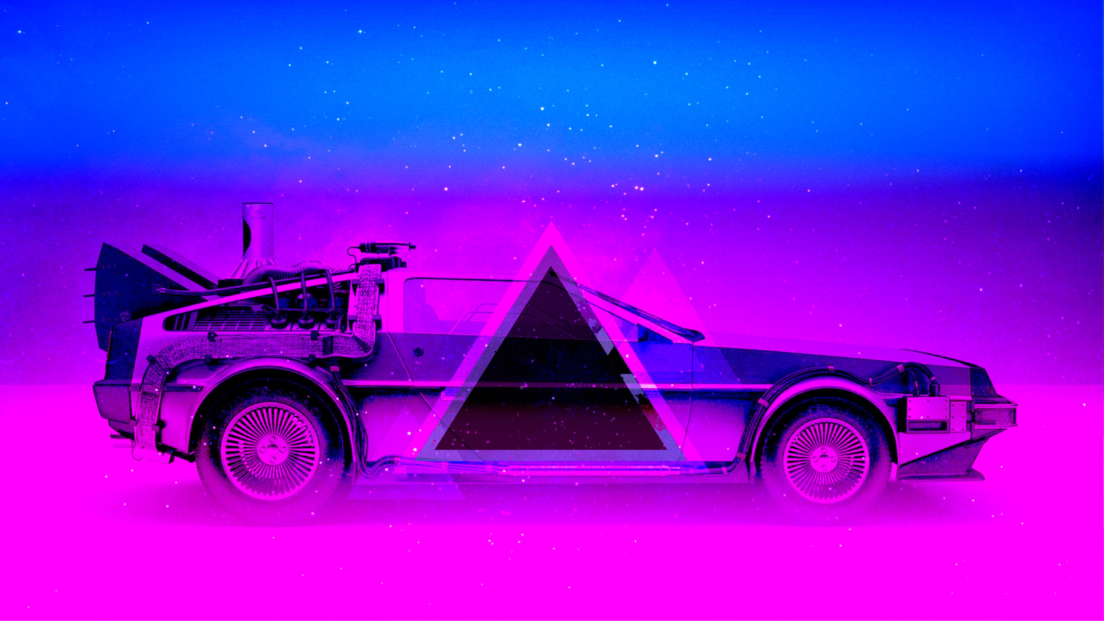 Retrowave Delorean Wallpapers