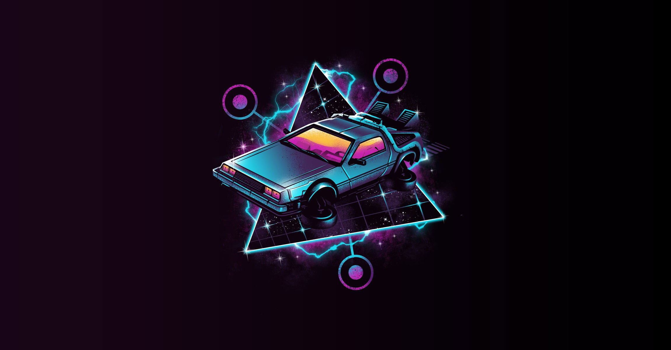 Retrowave Delorean Wallpapers