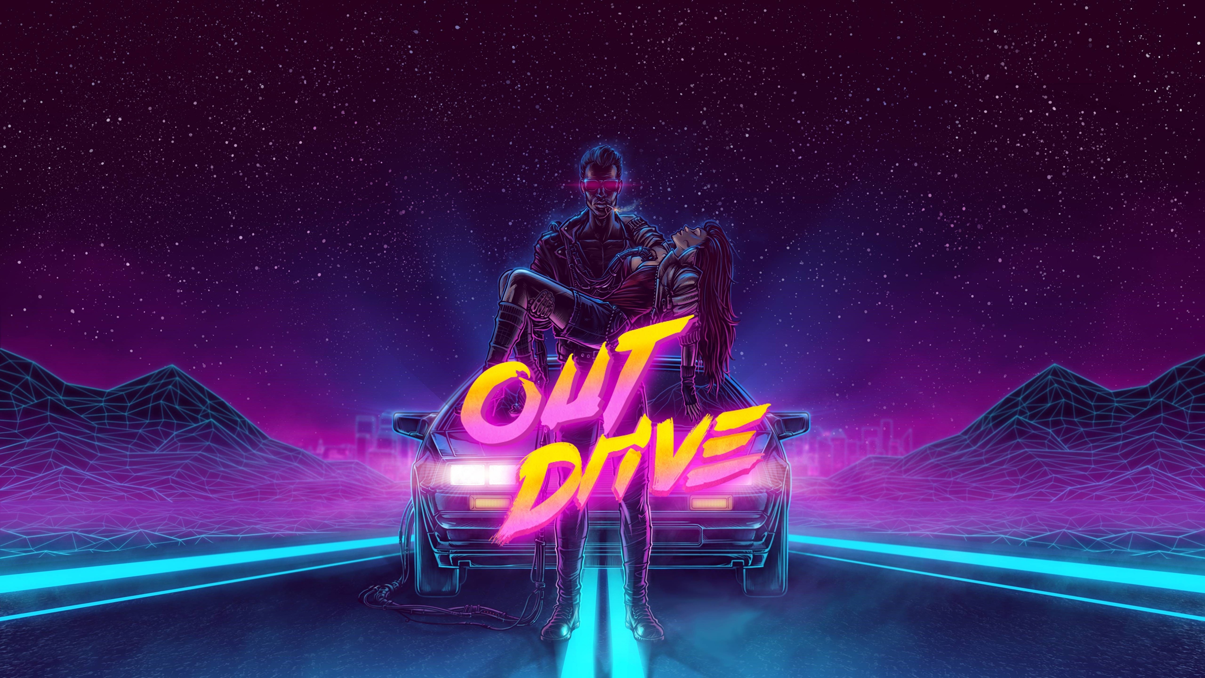 Retrowave Delorean Wallpapers