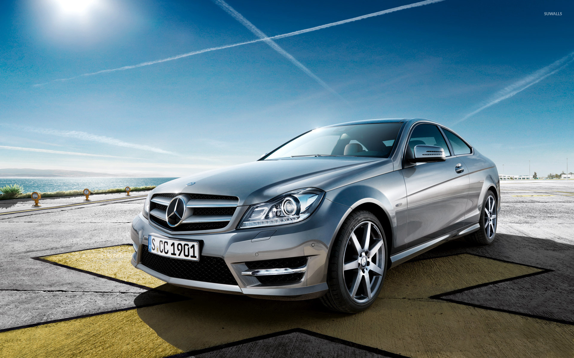 White Mercedes-Benz C 220 Wallpapers