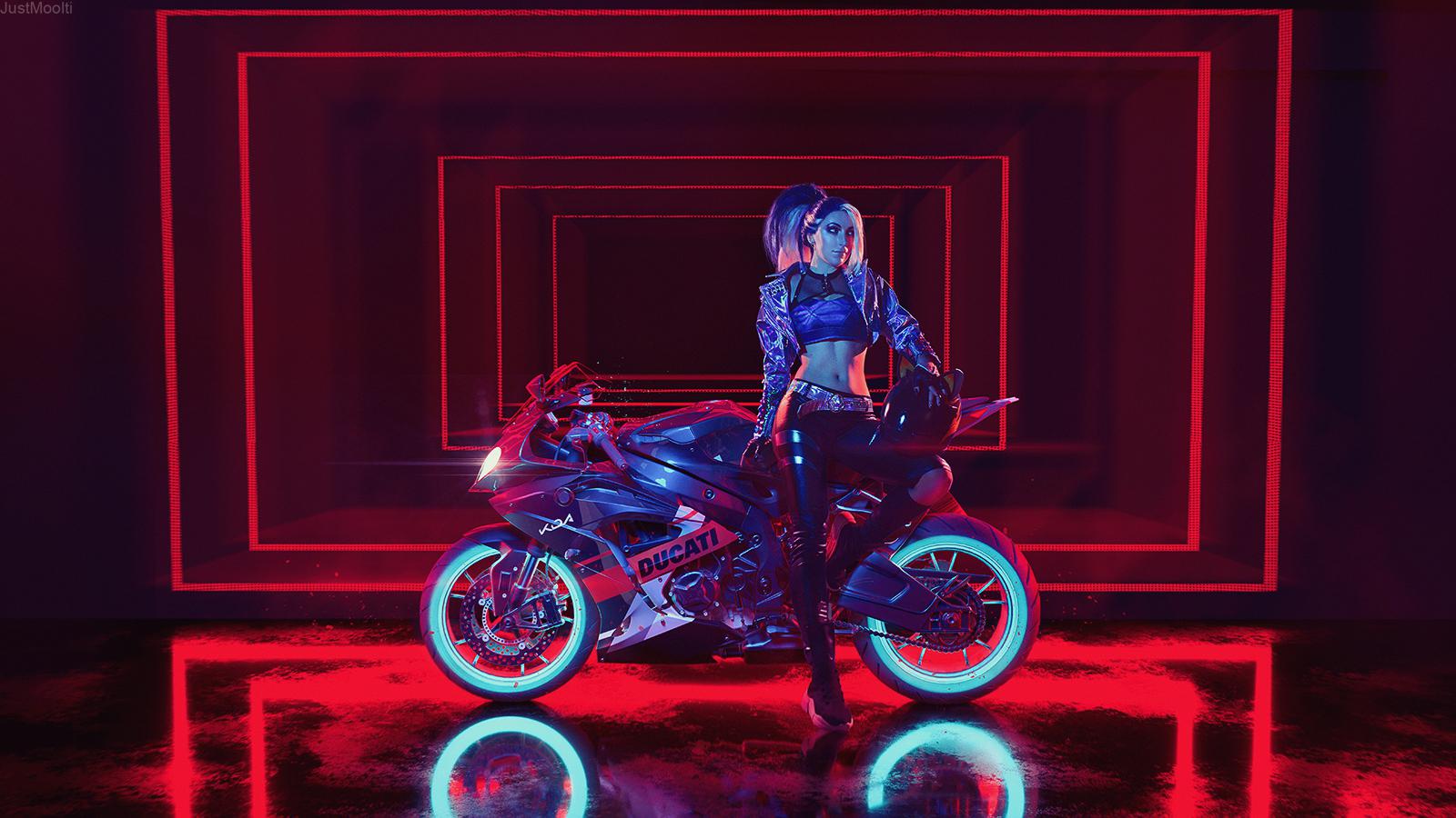 Akali x Ducati K/DA Wallpapers