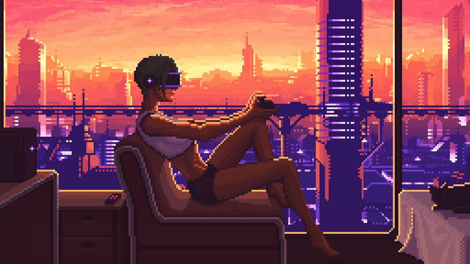 cyberpunk pixel Wallpapers