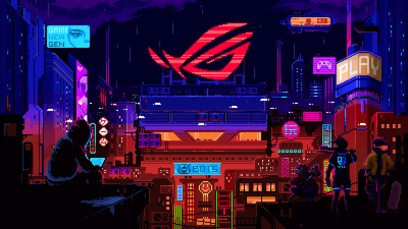 cyberpunk pixel Wallpapers