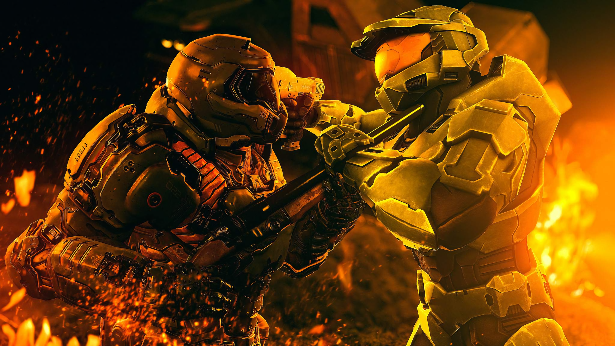 Doomguy vs Master Chief Wallpapers