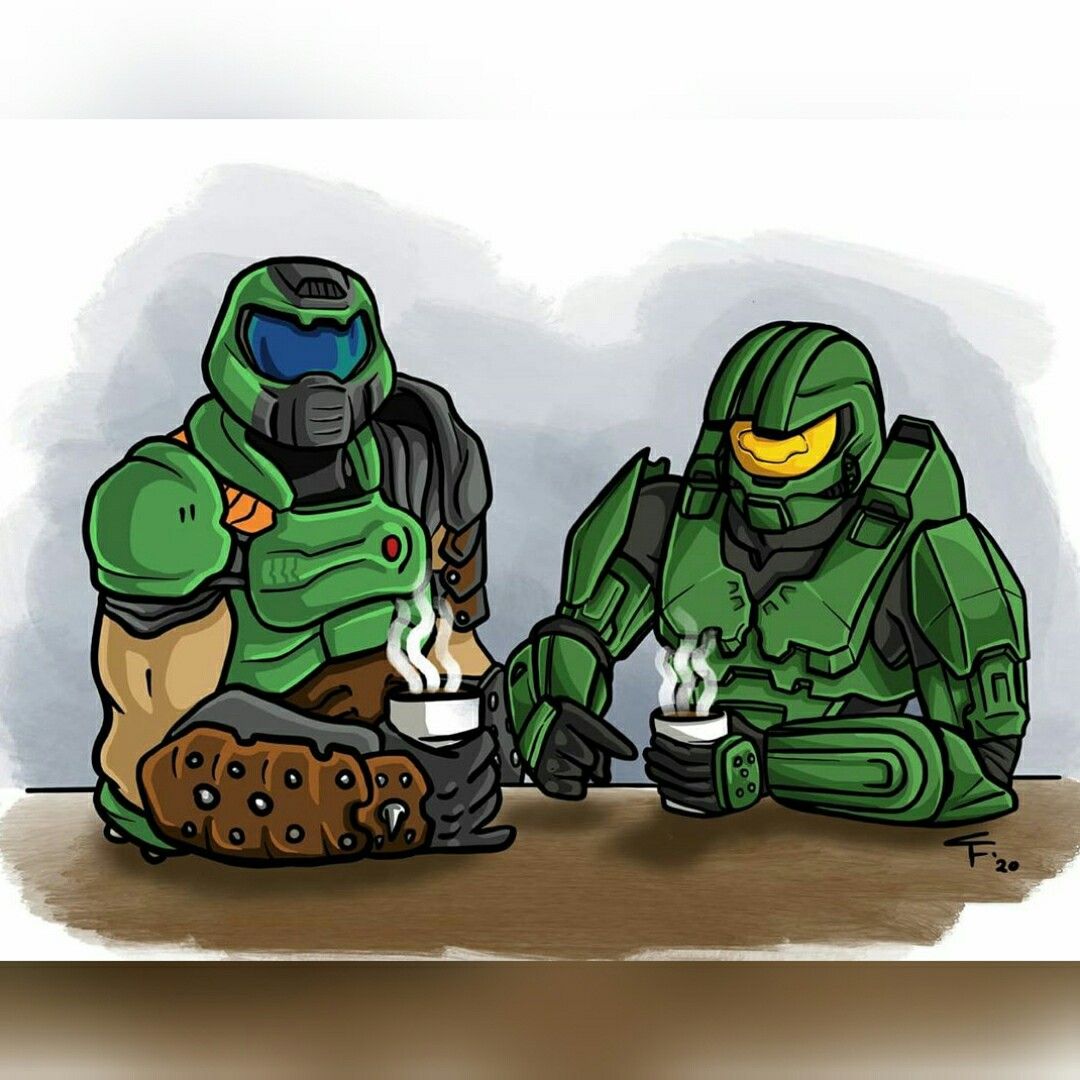 Doomguy vs Master Chief Wallpapers