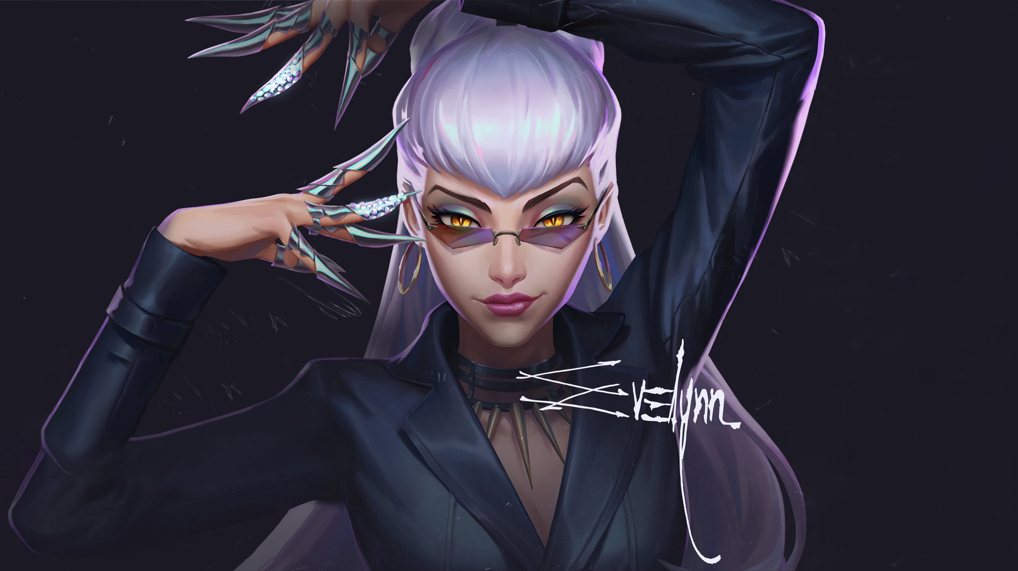 K/DA Evelynn Driving LoL 5K Wallpapers