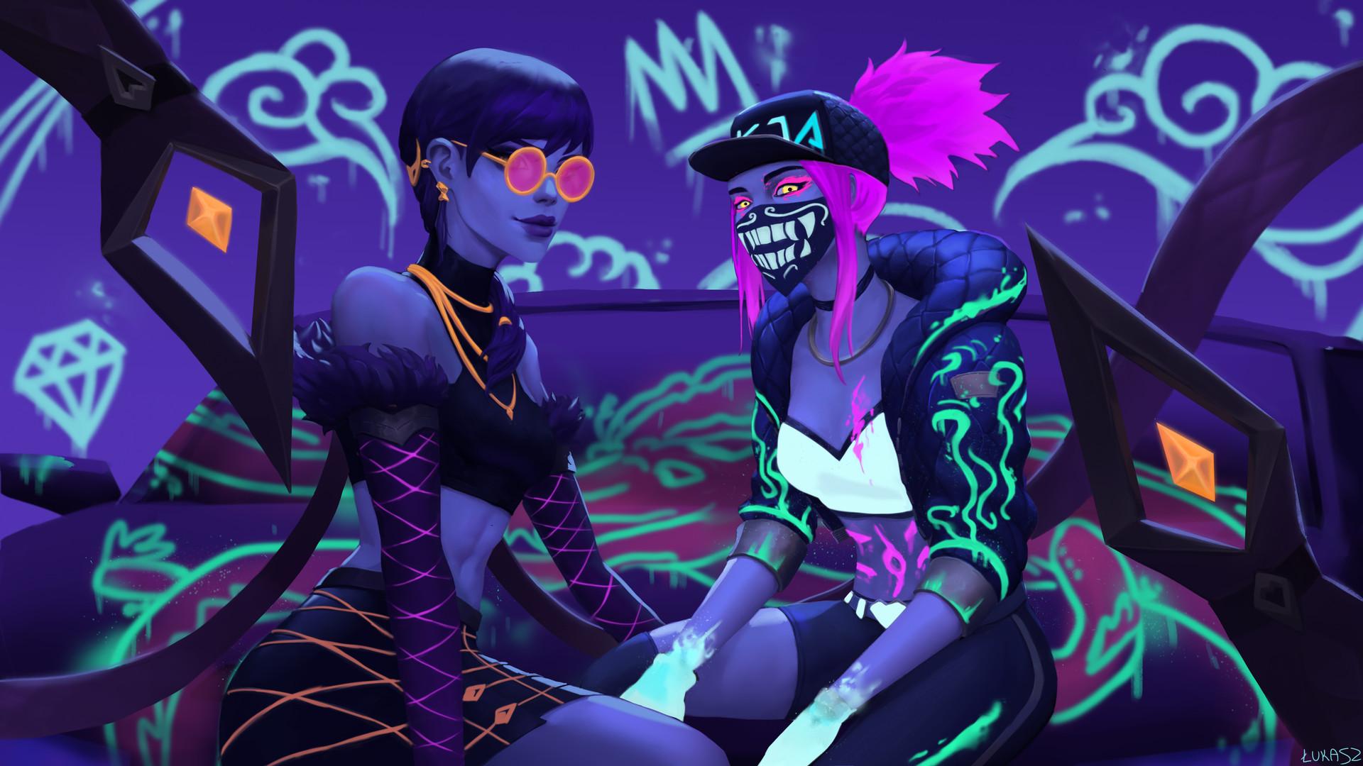 K/DA Evelynn Driving LoL 5K Wallpapers