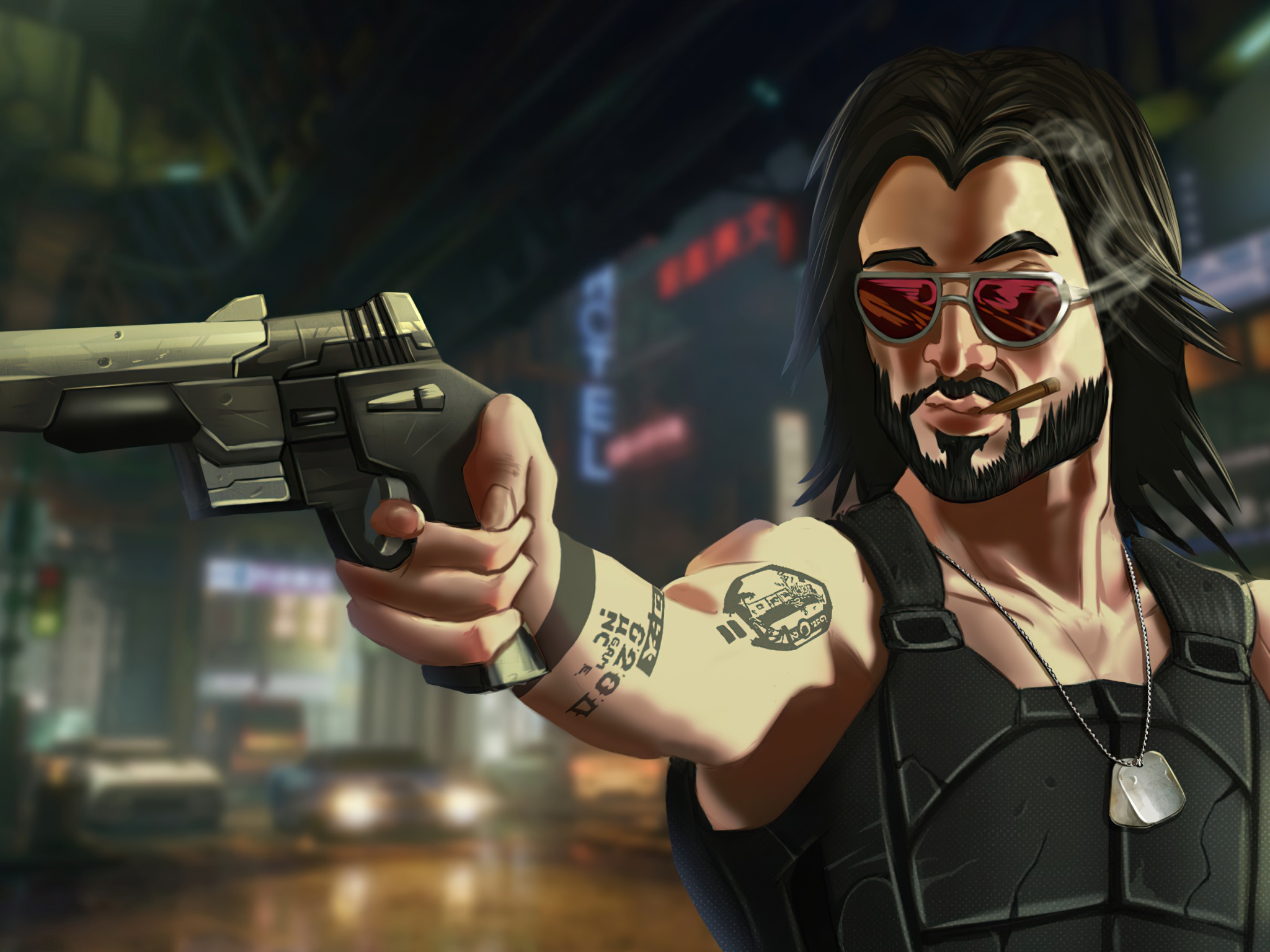 Keanu Reeves as Johnny Silverhand Cyberpunk 2077 Wallpapers