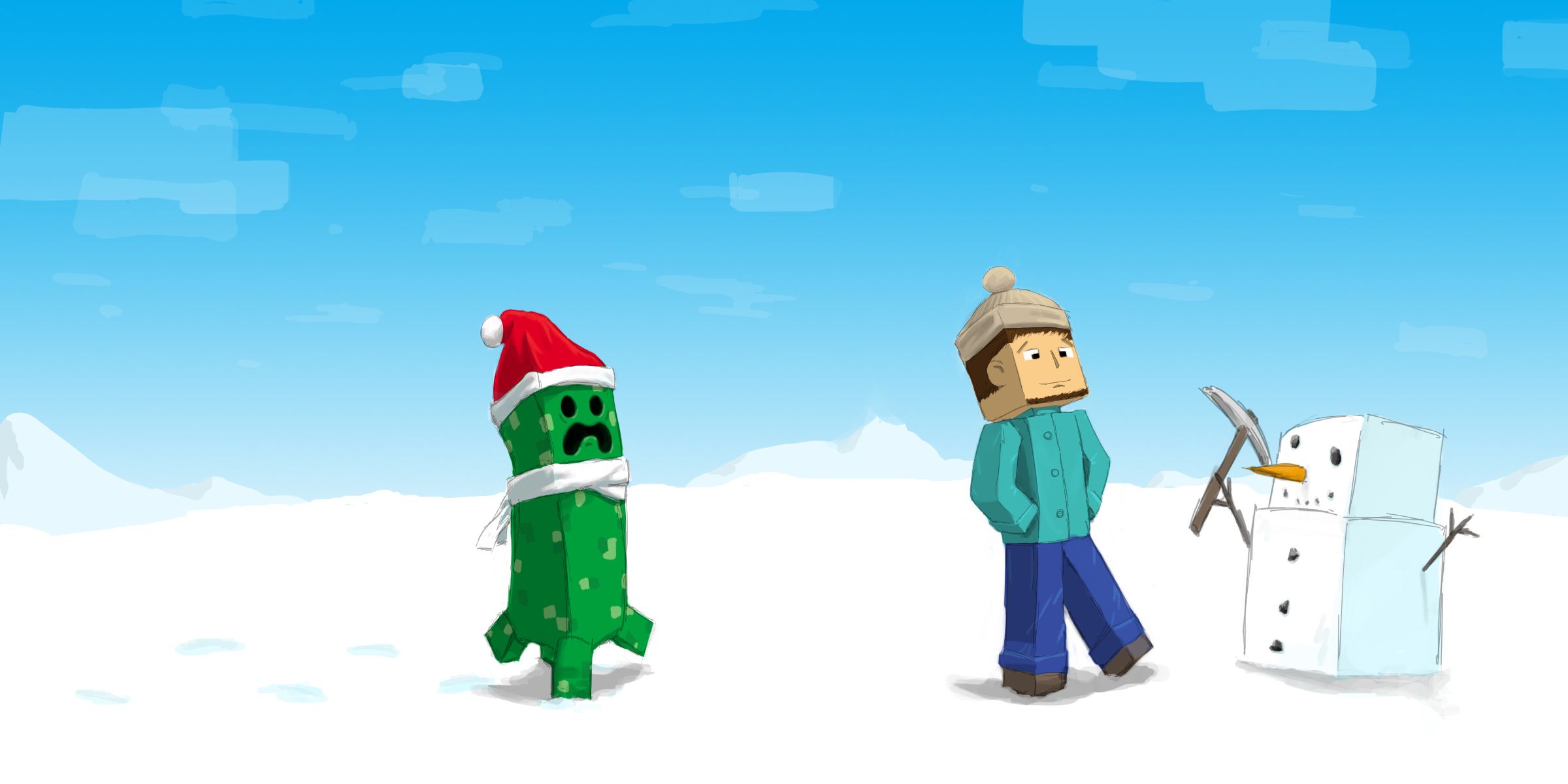 minecraft christmasWallpapers