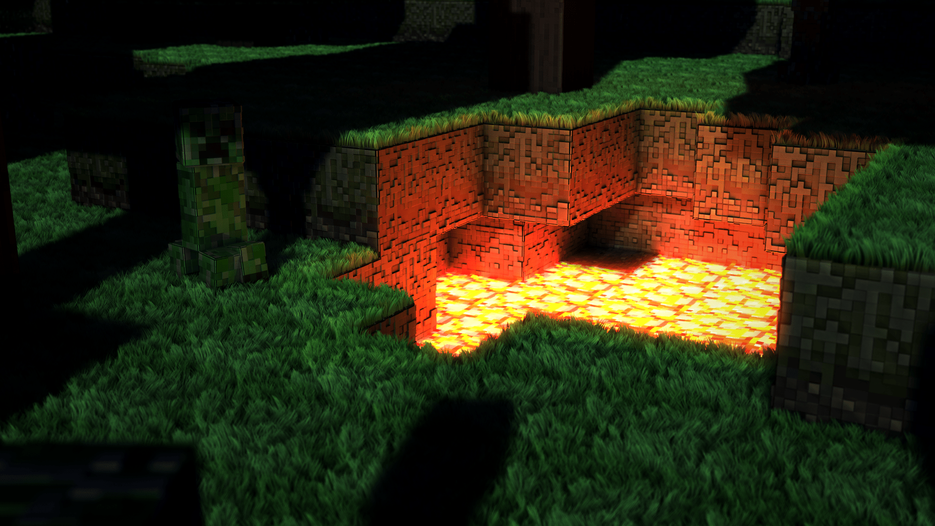 minecraft lava creeperWallpapers