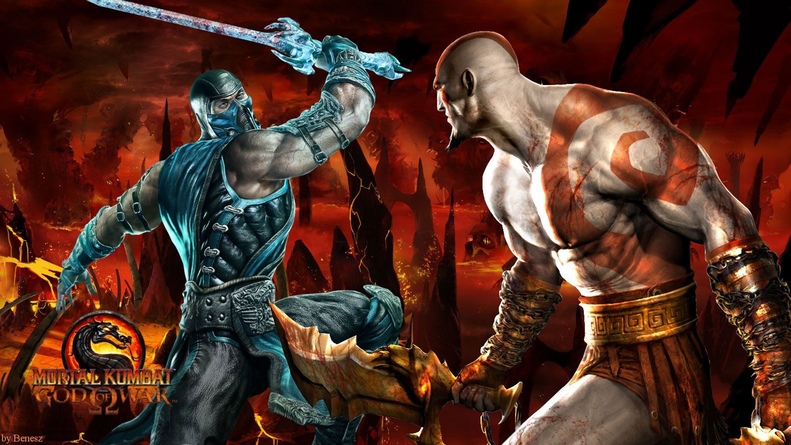 mortal kombat god of war Wallpapers