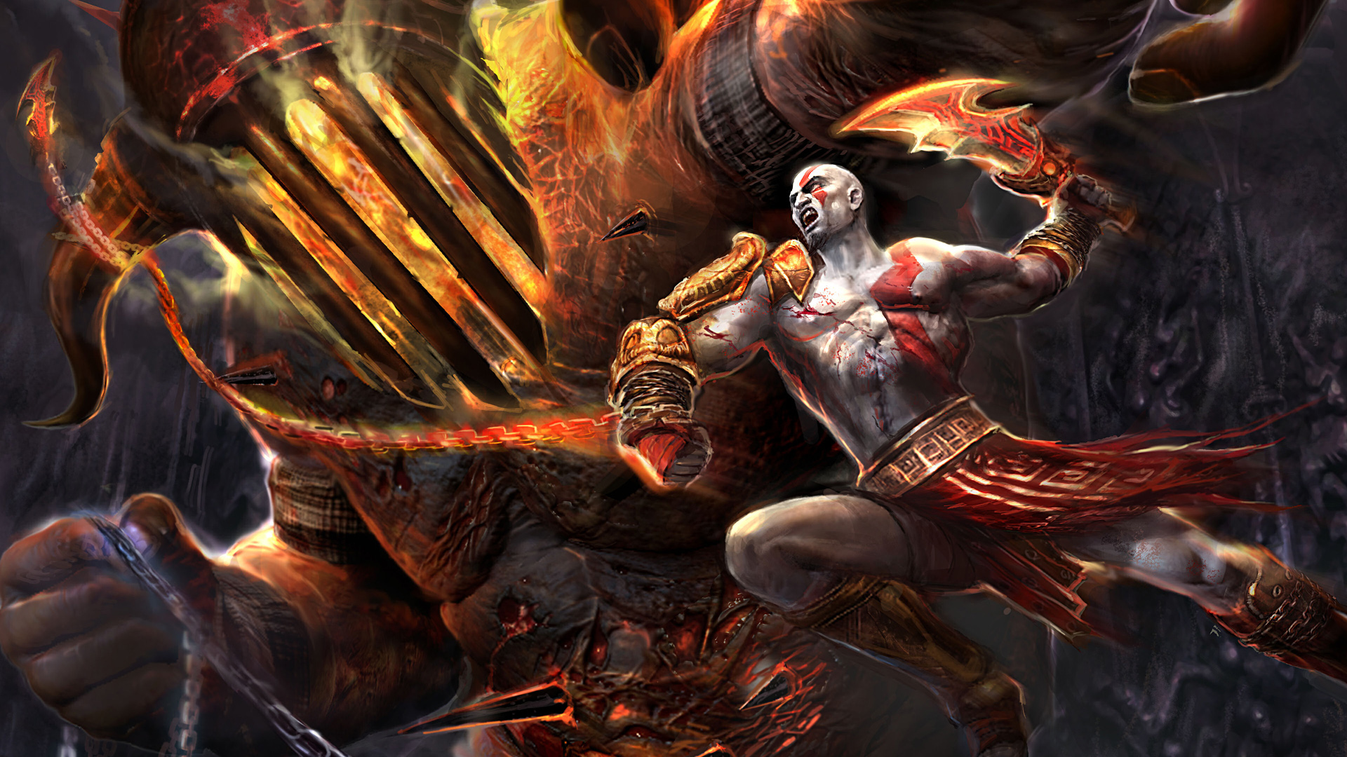 mortal kombat god of war Wallpapers