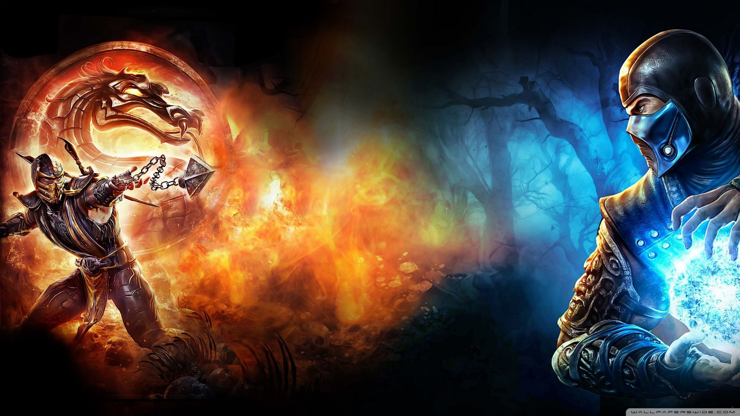 mortal kombat scorpion vs sub zero  Wallpapers