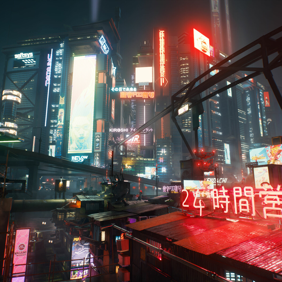 Neon Welcome To Night City Cyberpunk 2077 Wallpapers