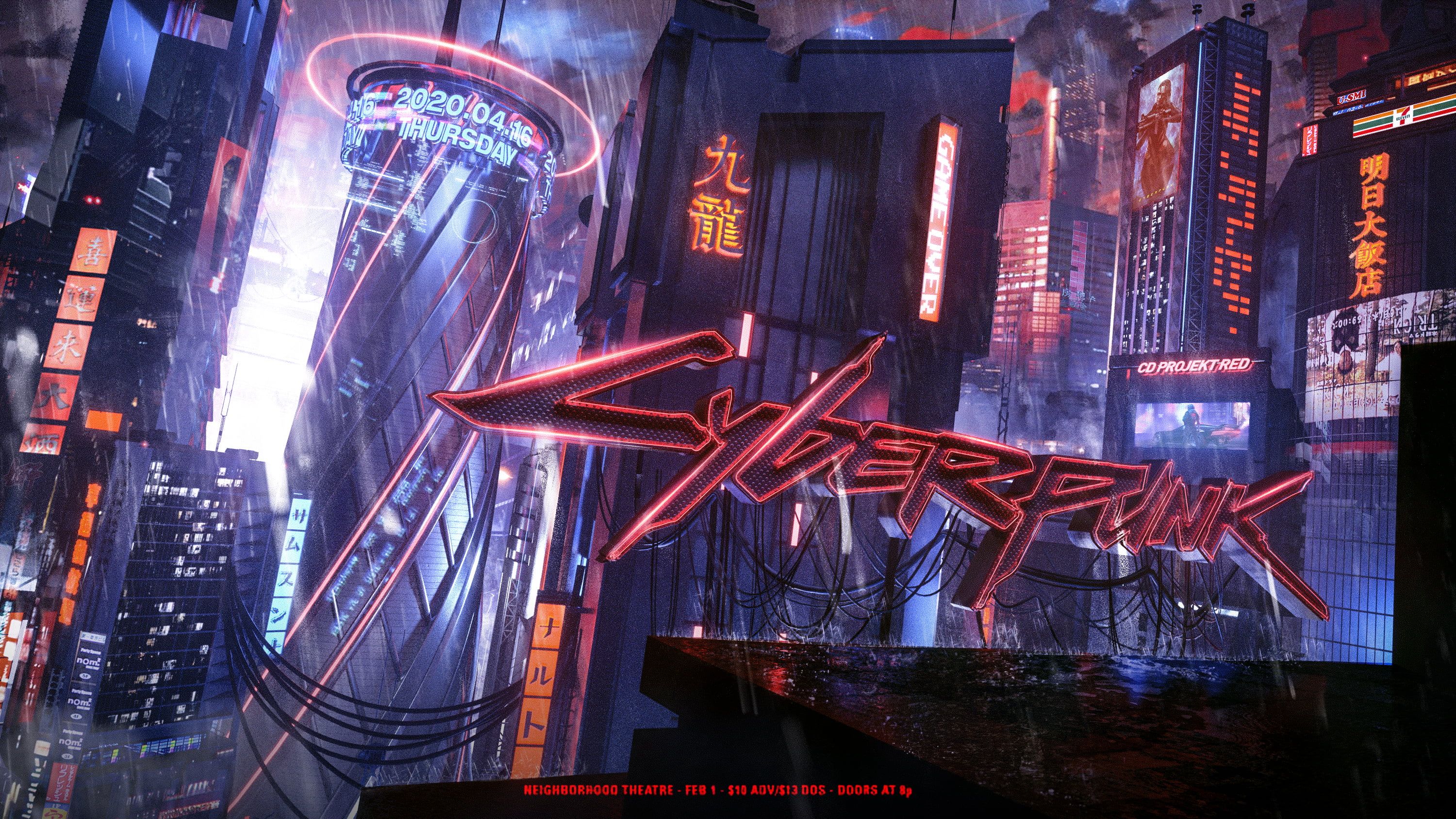 Neon Welcome To Night City Cyberpunk 2077 Wallpapers