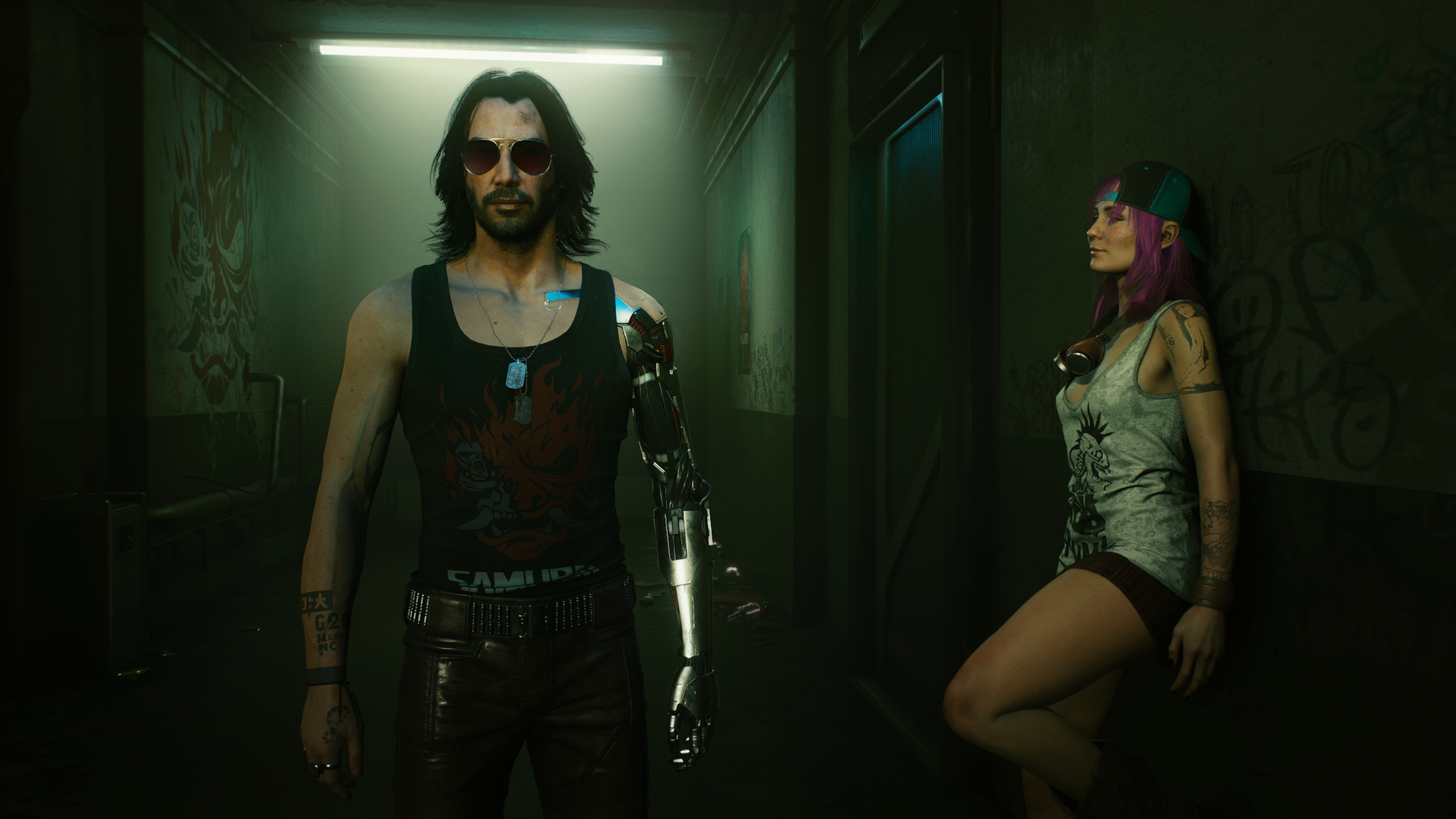 Rogue and Johnny Silverhand Cyberpunk 2077 Wallpapers