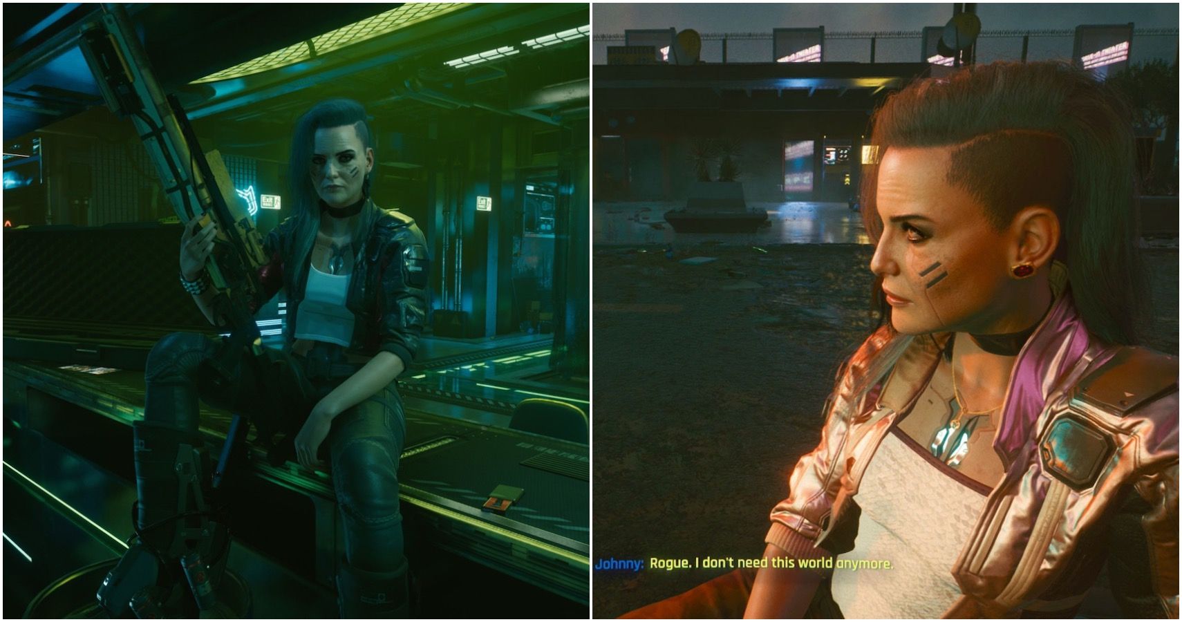 Rogue and Johnny Silverhand Cyberpunk 2077 Wallpapers