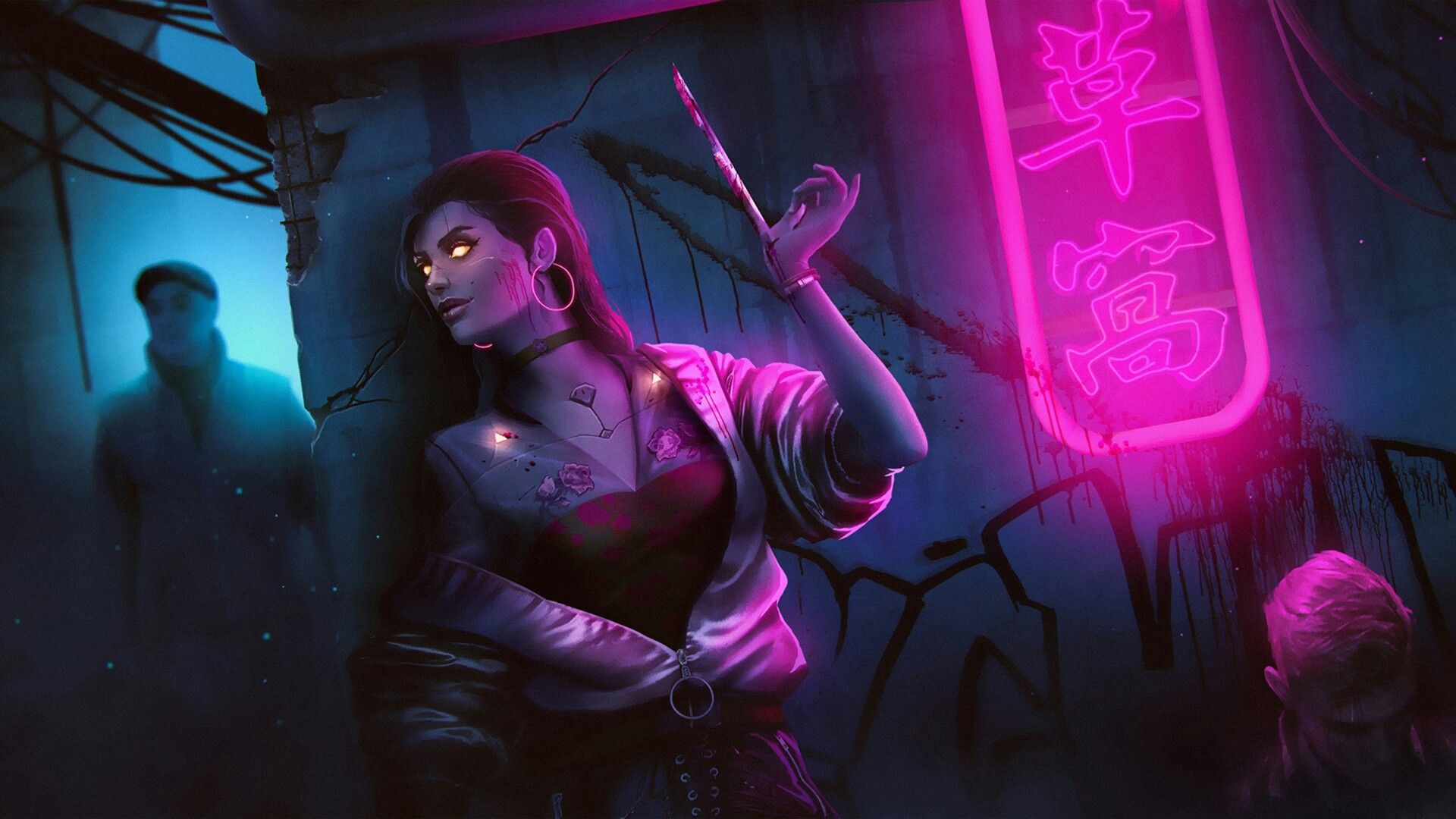 Rogue and Johnny Silverhand Cyberpunk 2077 Wallpapers