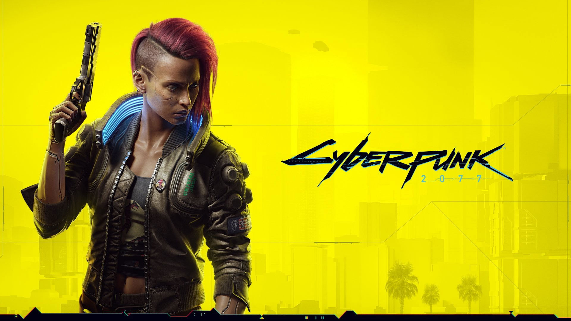 Yellow Background Cyberpunk 2077 Wallpapers