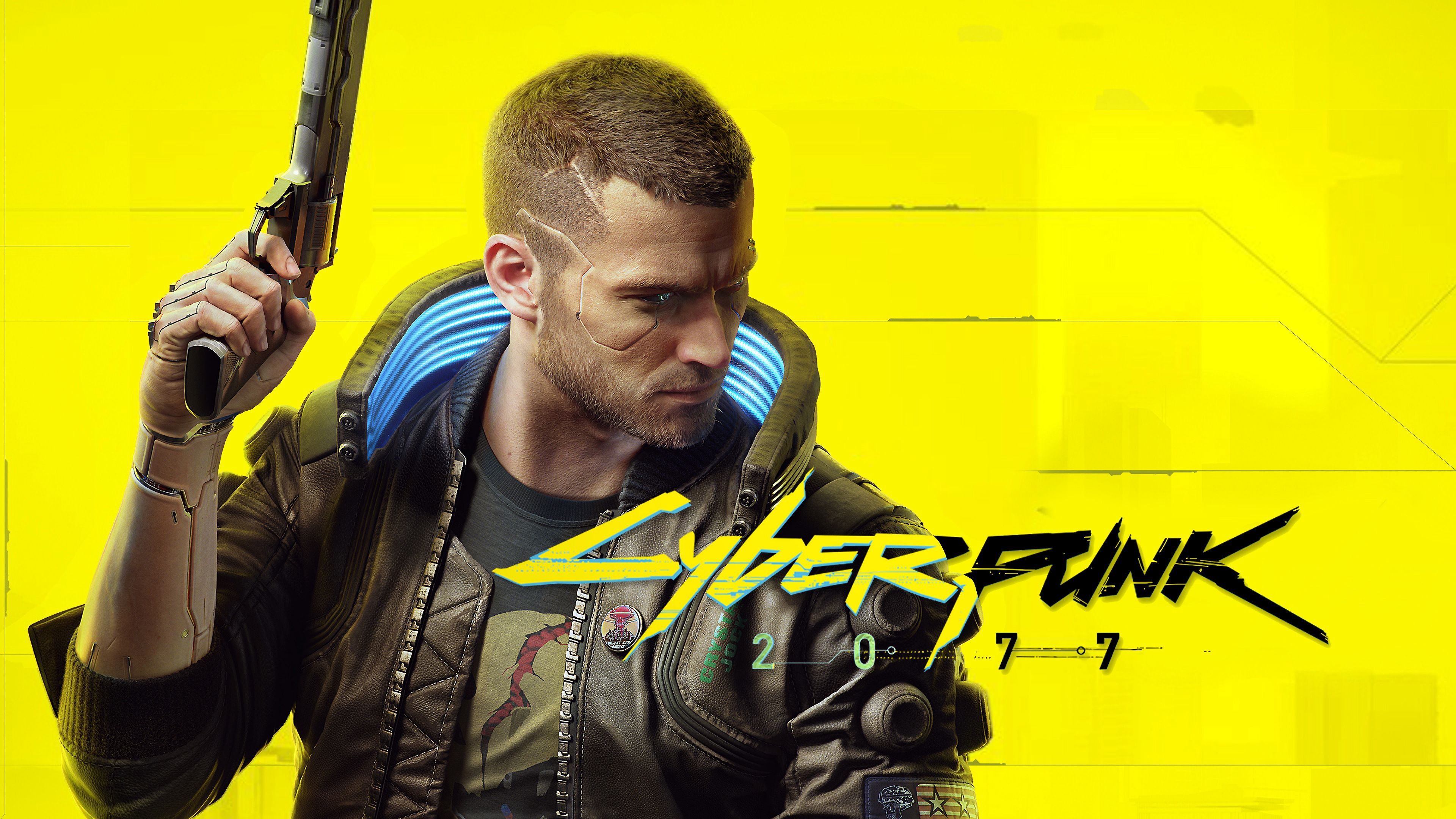 Yellow Background Cyberpunk 2077 Wallpapers