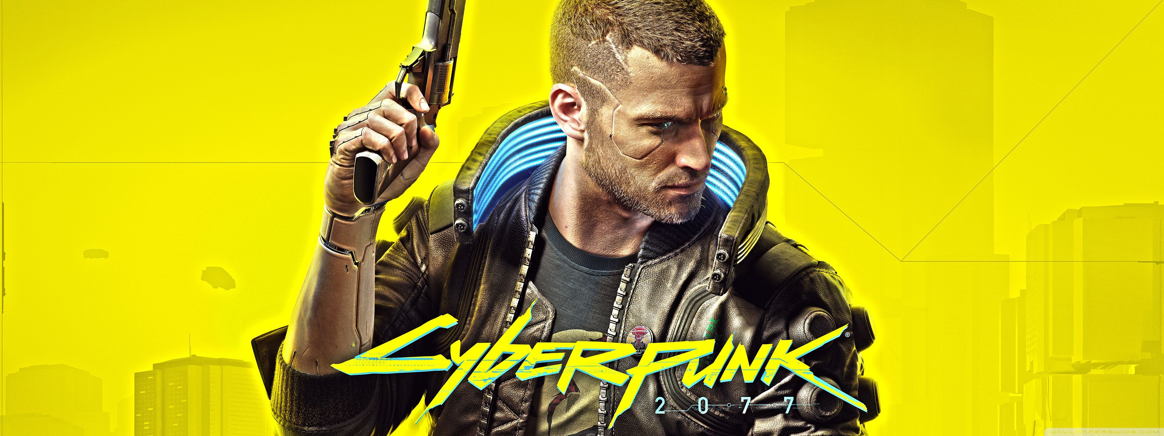 Yellow Background Cyberpunk 2077 Wallpapers