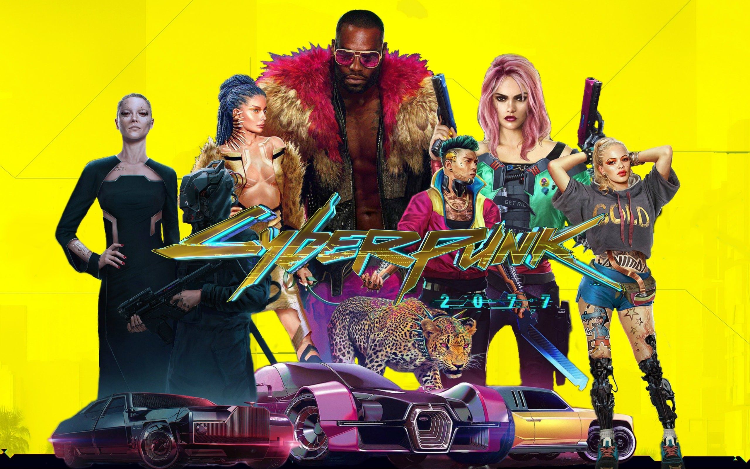 Yellow Background Cyberpunk 2077 Wallpapers