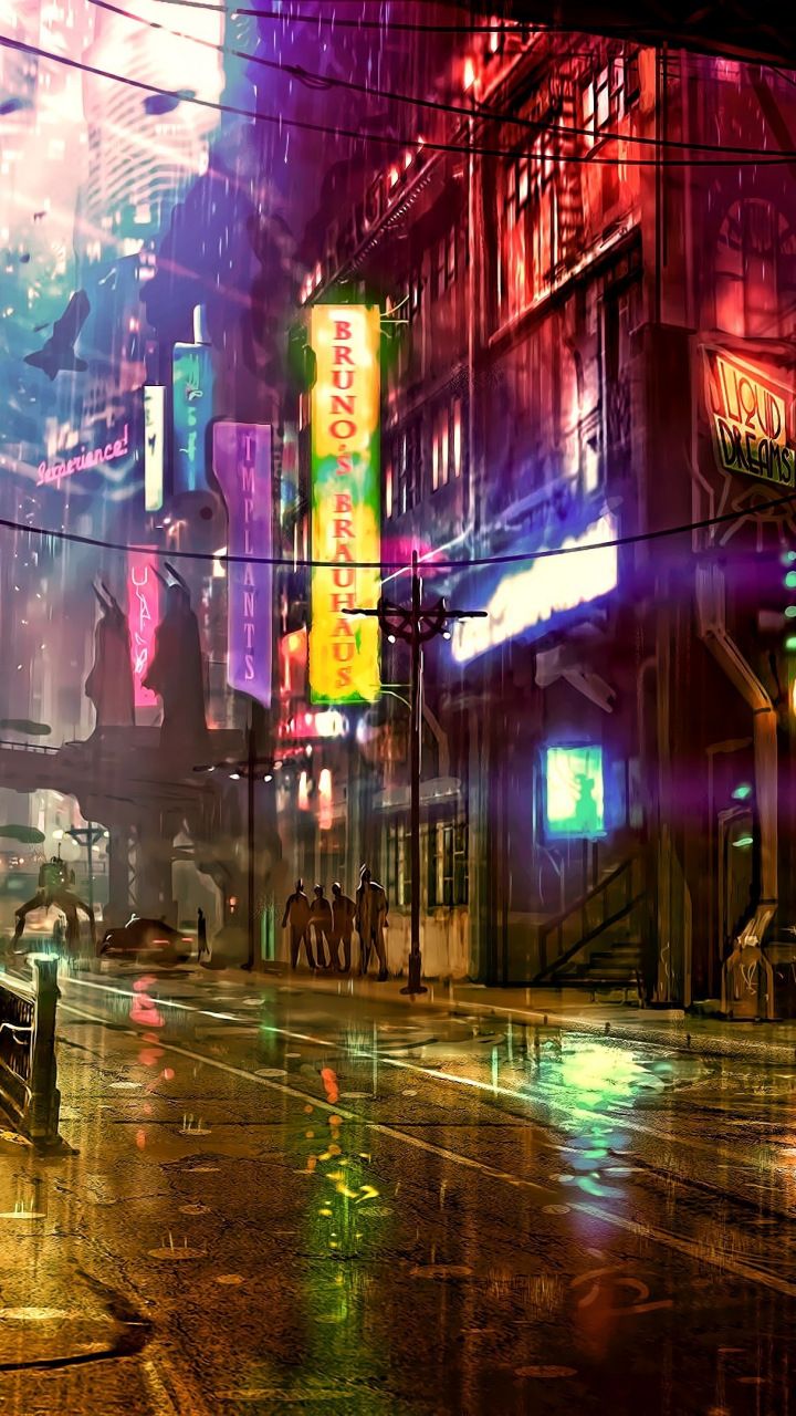 Cyber Dark City Art
 Wallpapers