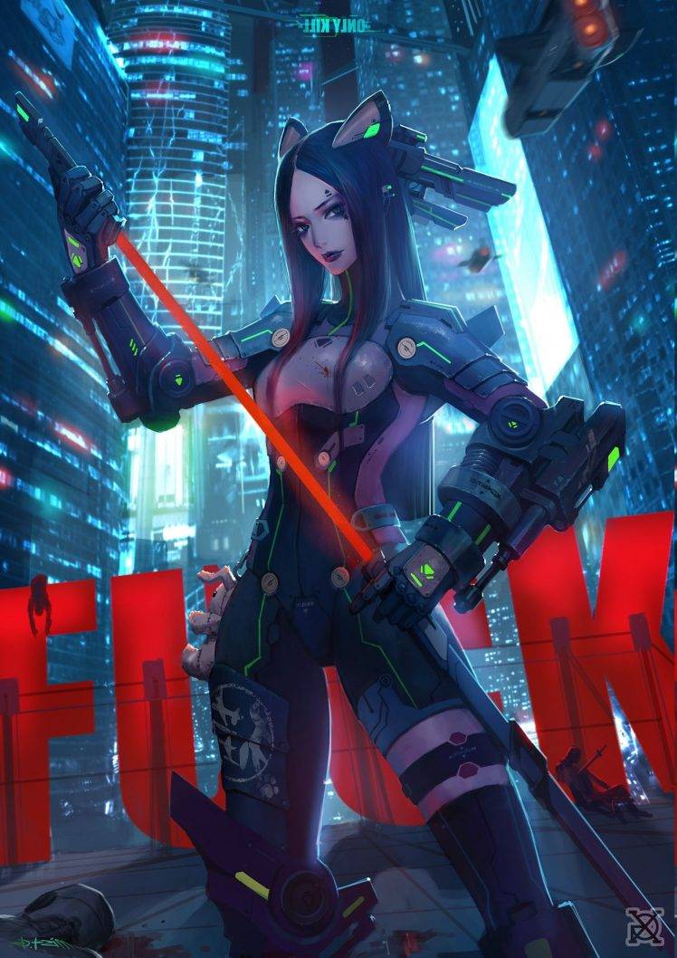 Cyberpunk Woman Warrior
 Wallpapers