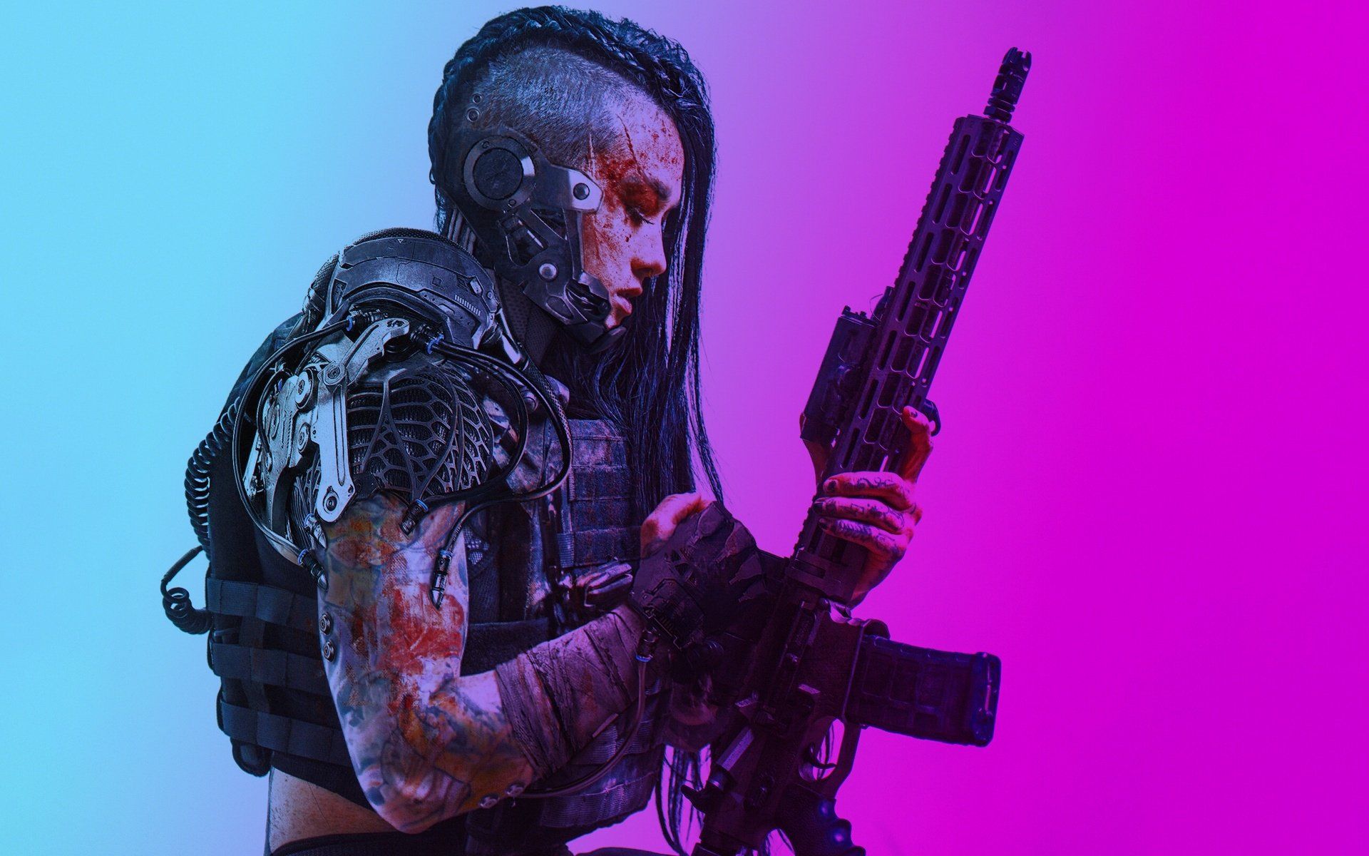 Cyberpunk Woman Warrior
 Wallpapers