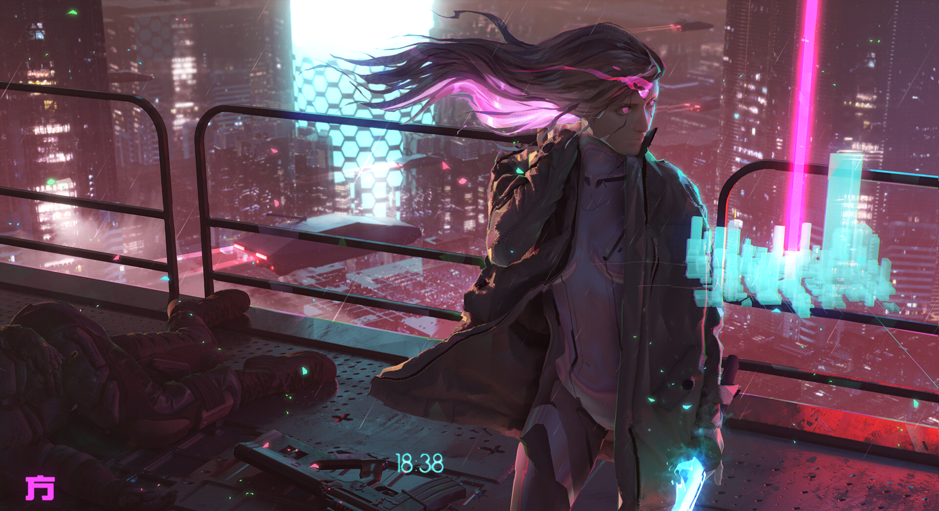 Cyborg With Sword Cyberpunk
 Wallpapers