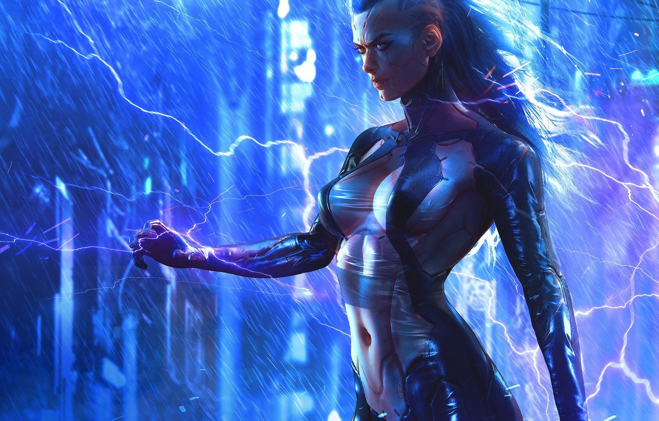 Cyborg With Sword Cyberpunk
 Wallpapers