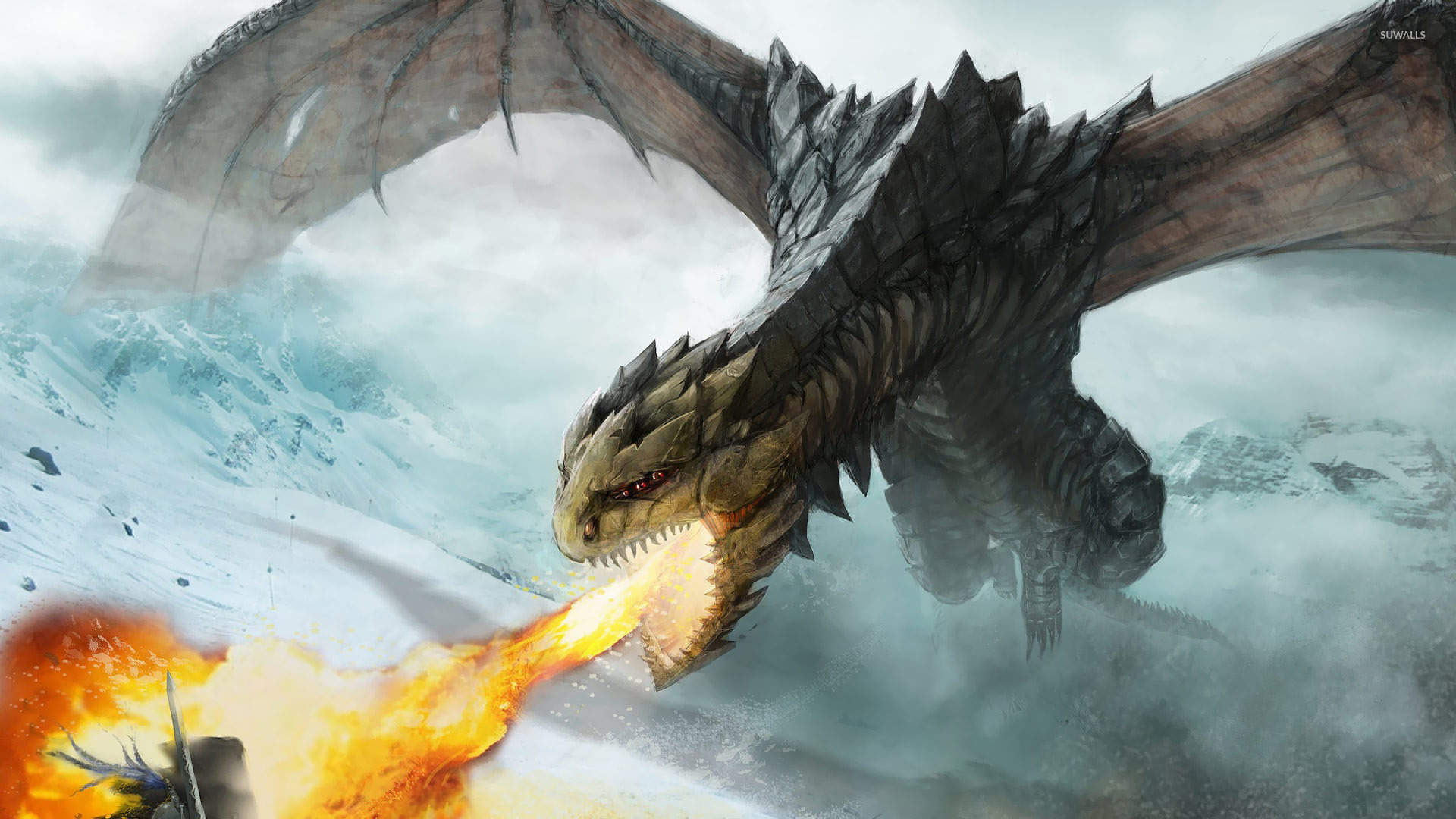 Dragon Fire In Battle
 Wallpapers