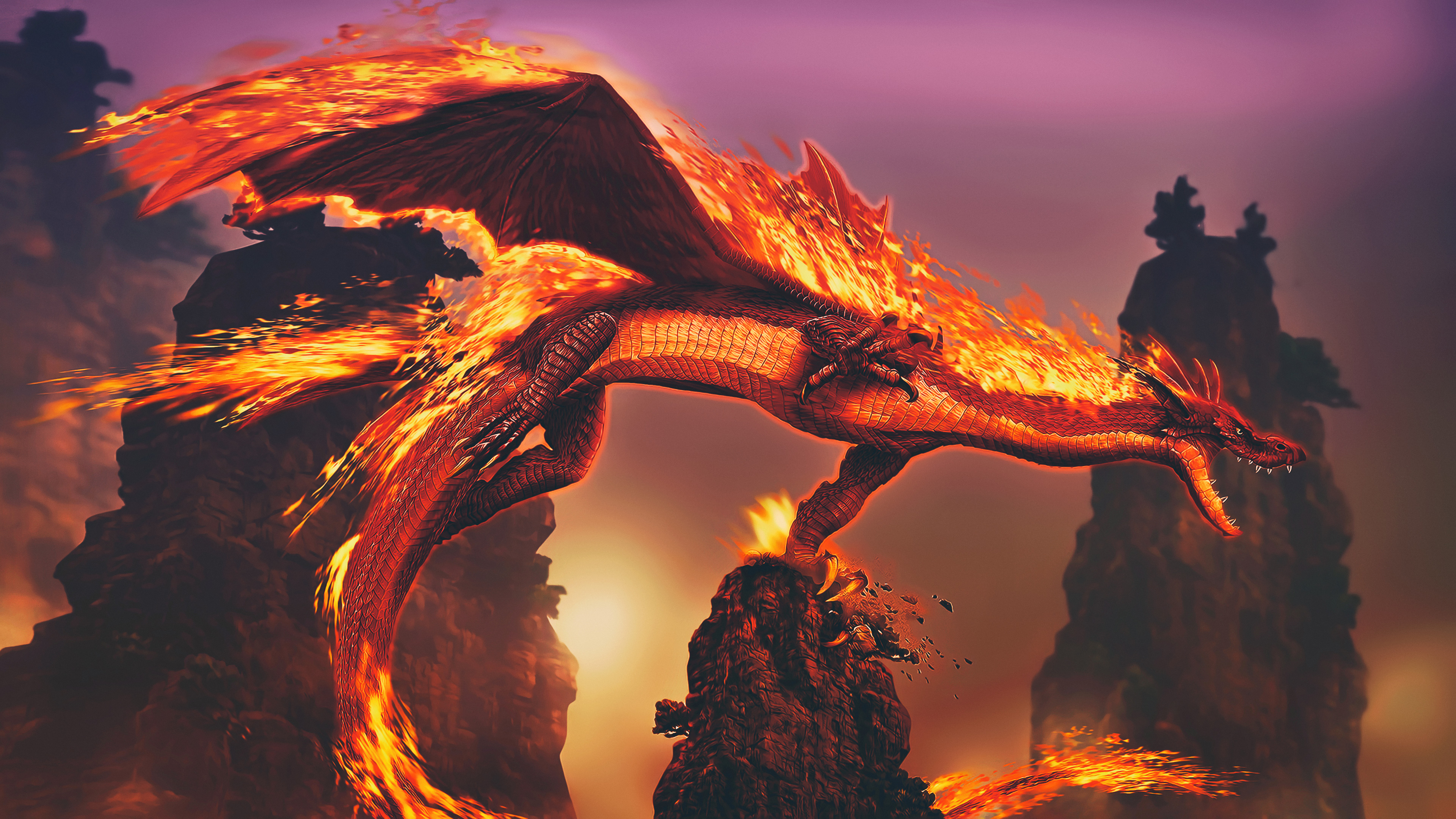 Dragon Fire In Battle
 Wallpapers