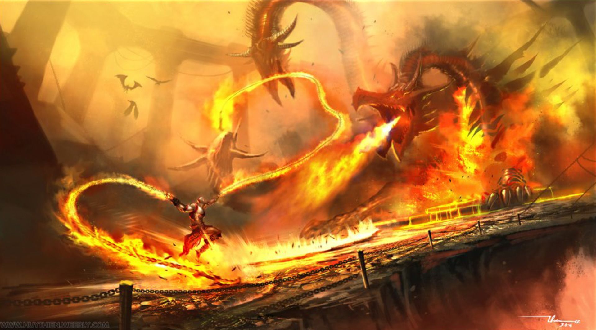 Dragon Fire In Battle
 Wallpapers