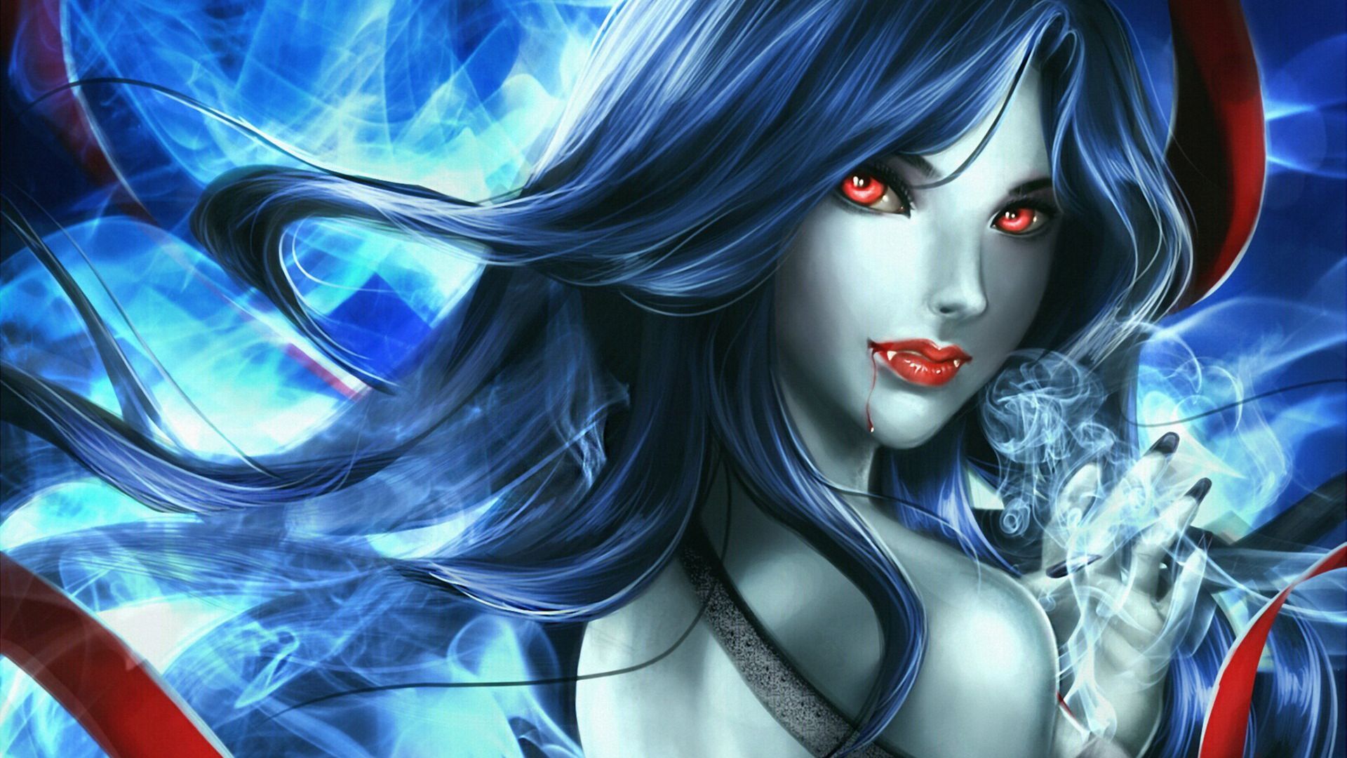 Fantasy Blue Girl
 Wallpapers