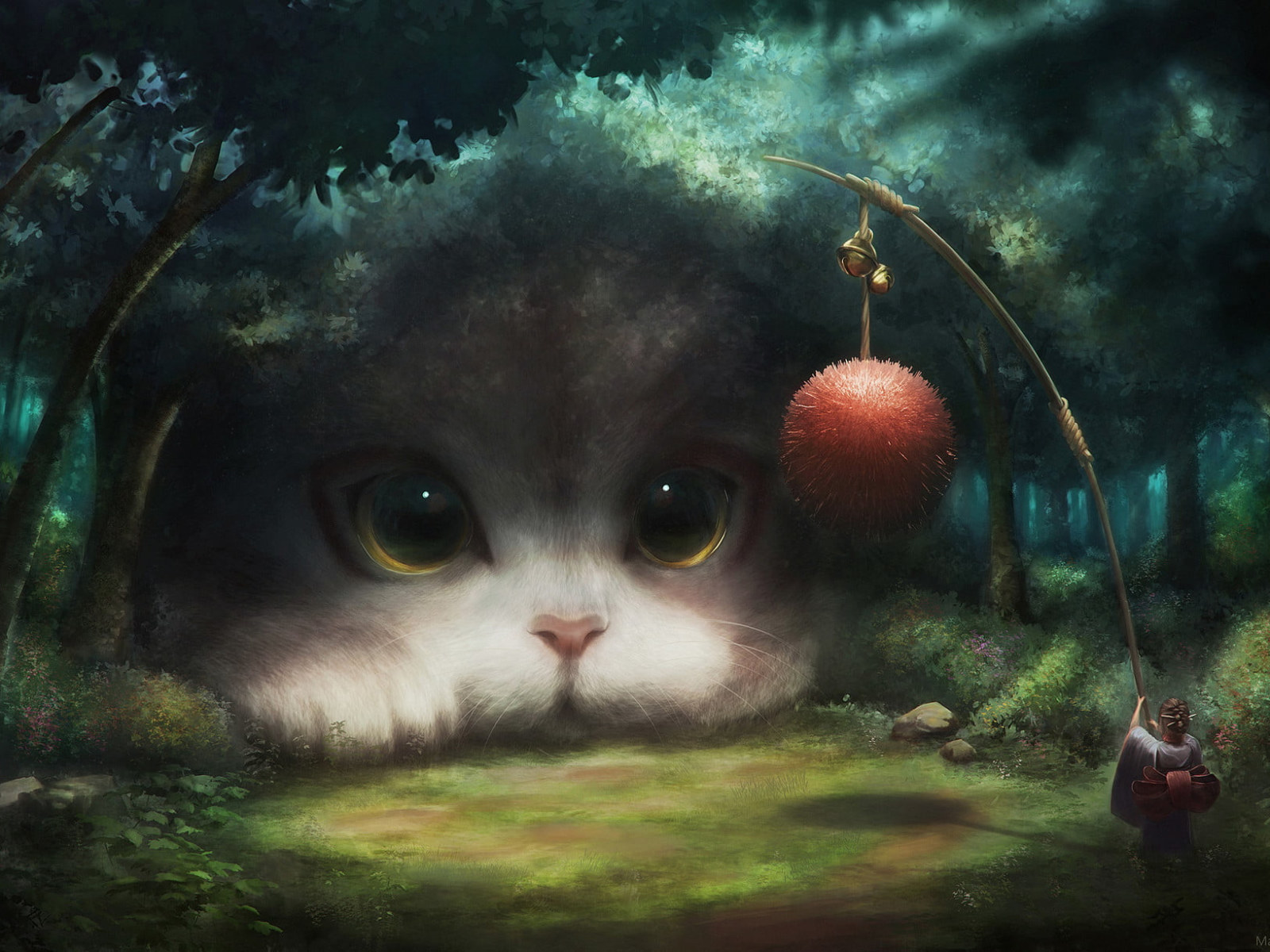 Fantasy Cat And Tree
 Wallpapers