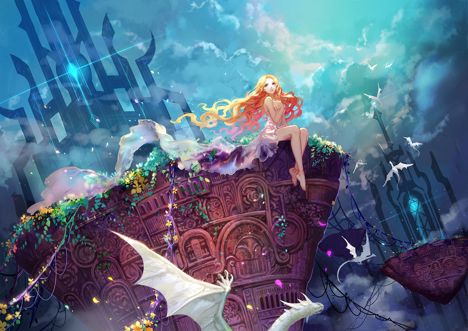 Fantasy Girl With Dragon
 Wallpapers